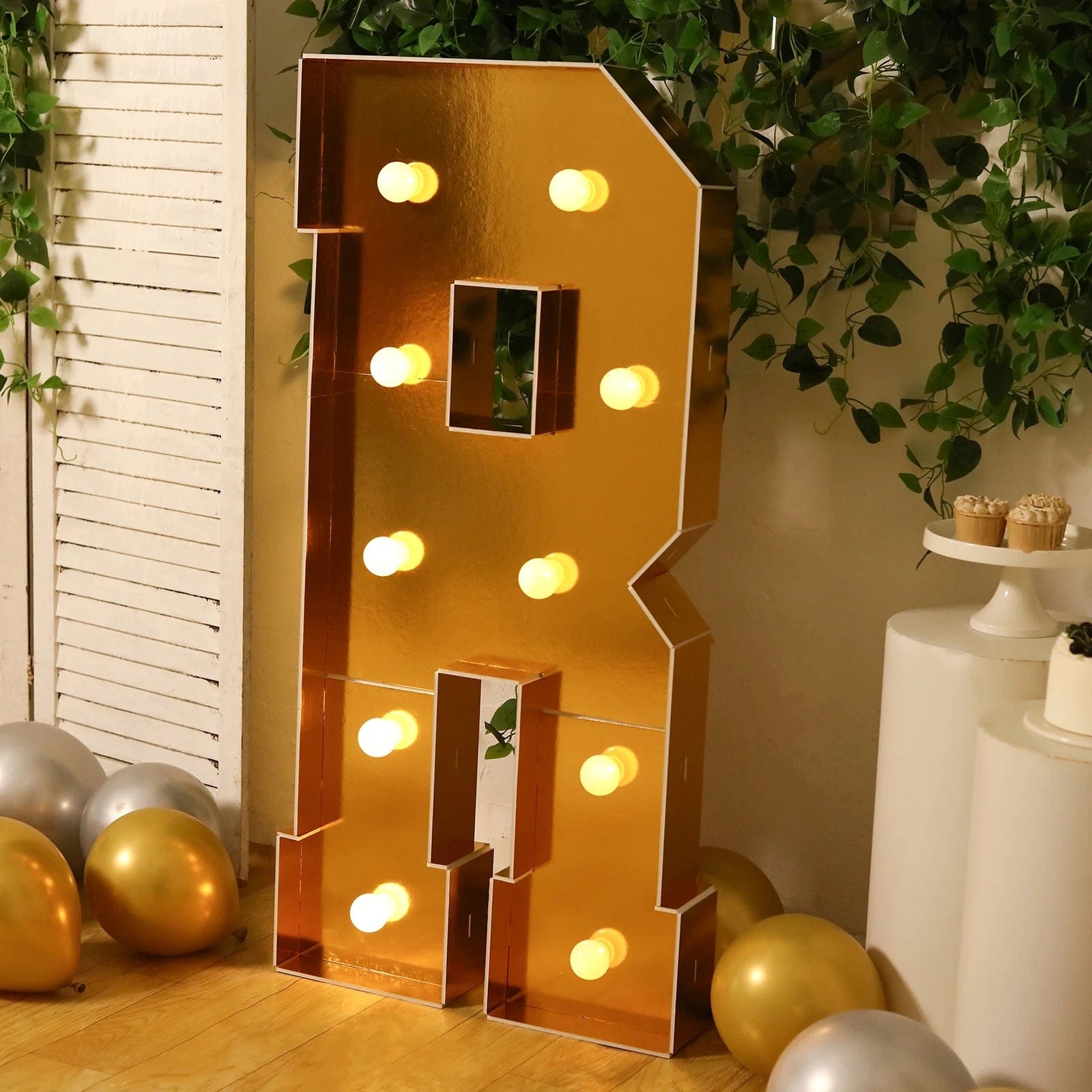 Gold 4ft Lighted Pre-Cut Foam Board LED Marquee Letter