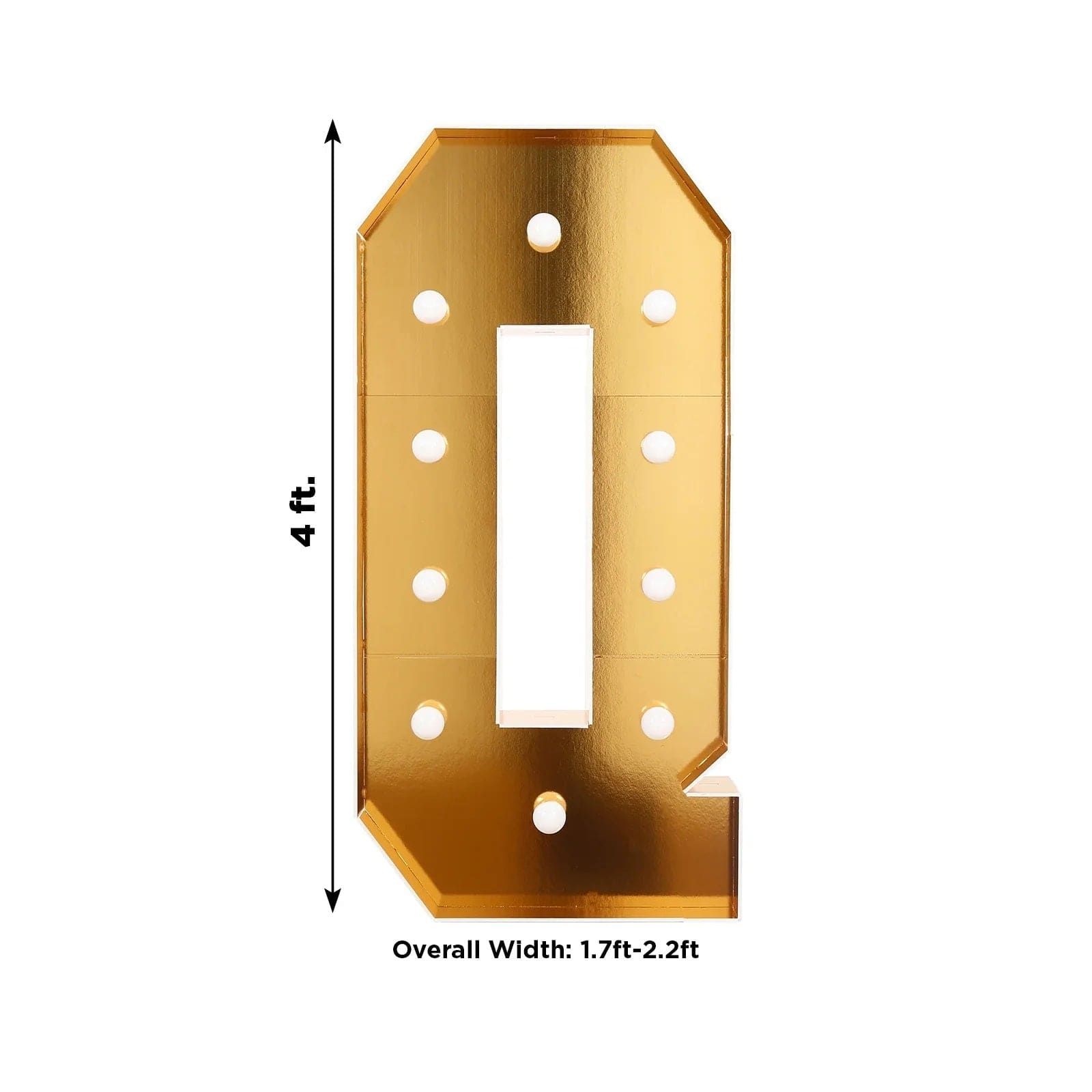Gold 4ft Lighted Pre-Cut Foam Board LED Marquee Letter
