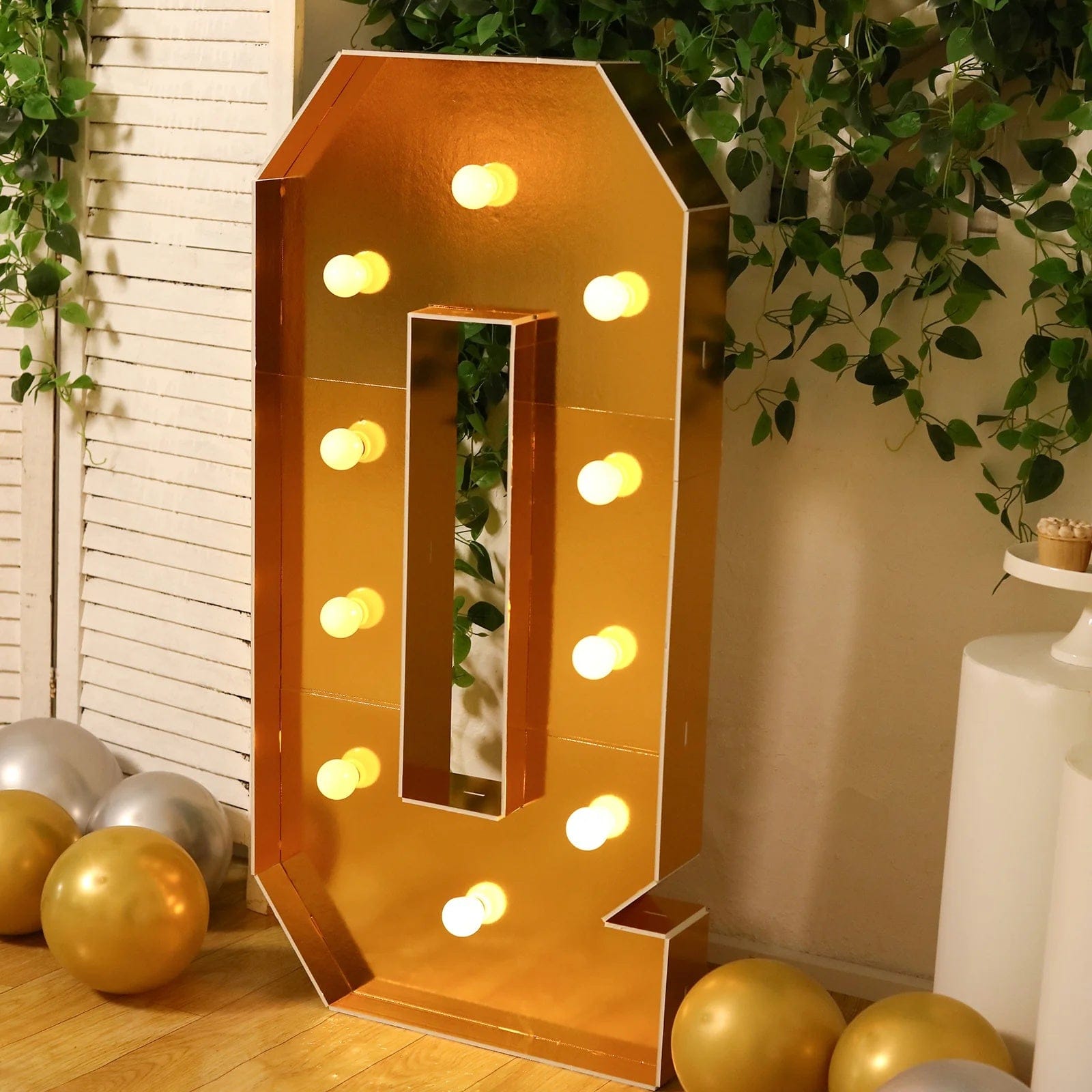 Gold 4ft Lighted Pre-Cut Foam Board LED Marquee Letter