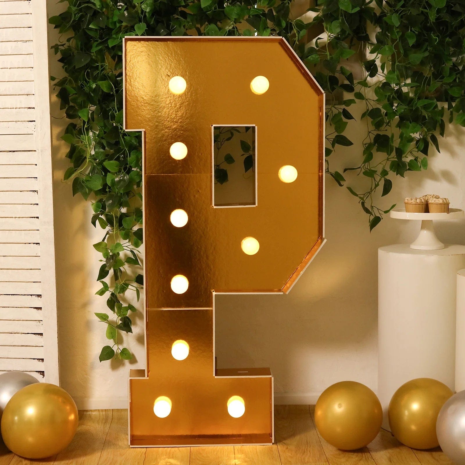 Gold 4ft Lighted Pre-Cut Foam Board LED Marquee Letter