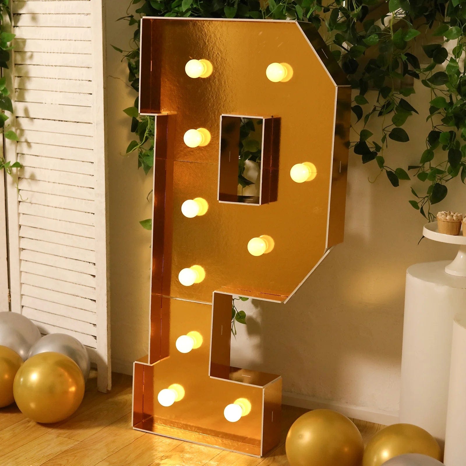 Gold 4ft Lighted Pre-Cut Foam Board LED Marquee Letter