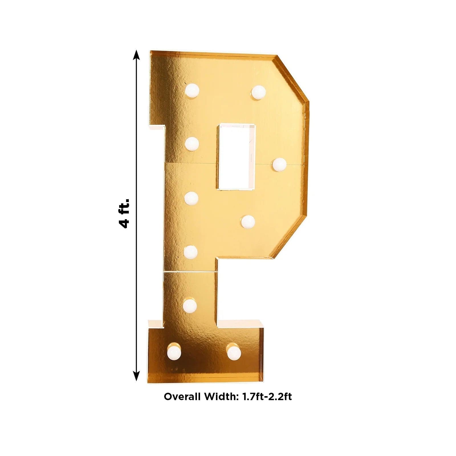 Gold 4ft Lighted Pre-Cut Foam Board LED Marquee Letter