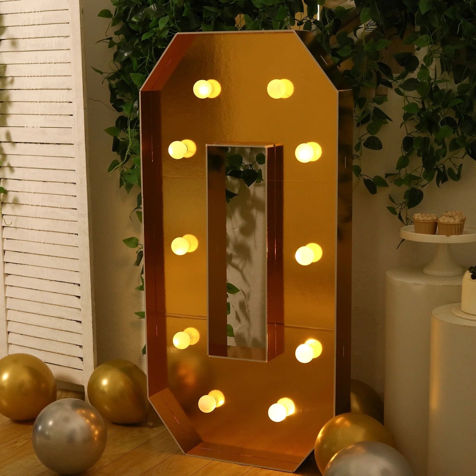 Gold 4ft Lighted Pre-Cut Foam Board LED Marquee Letter