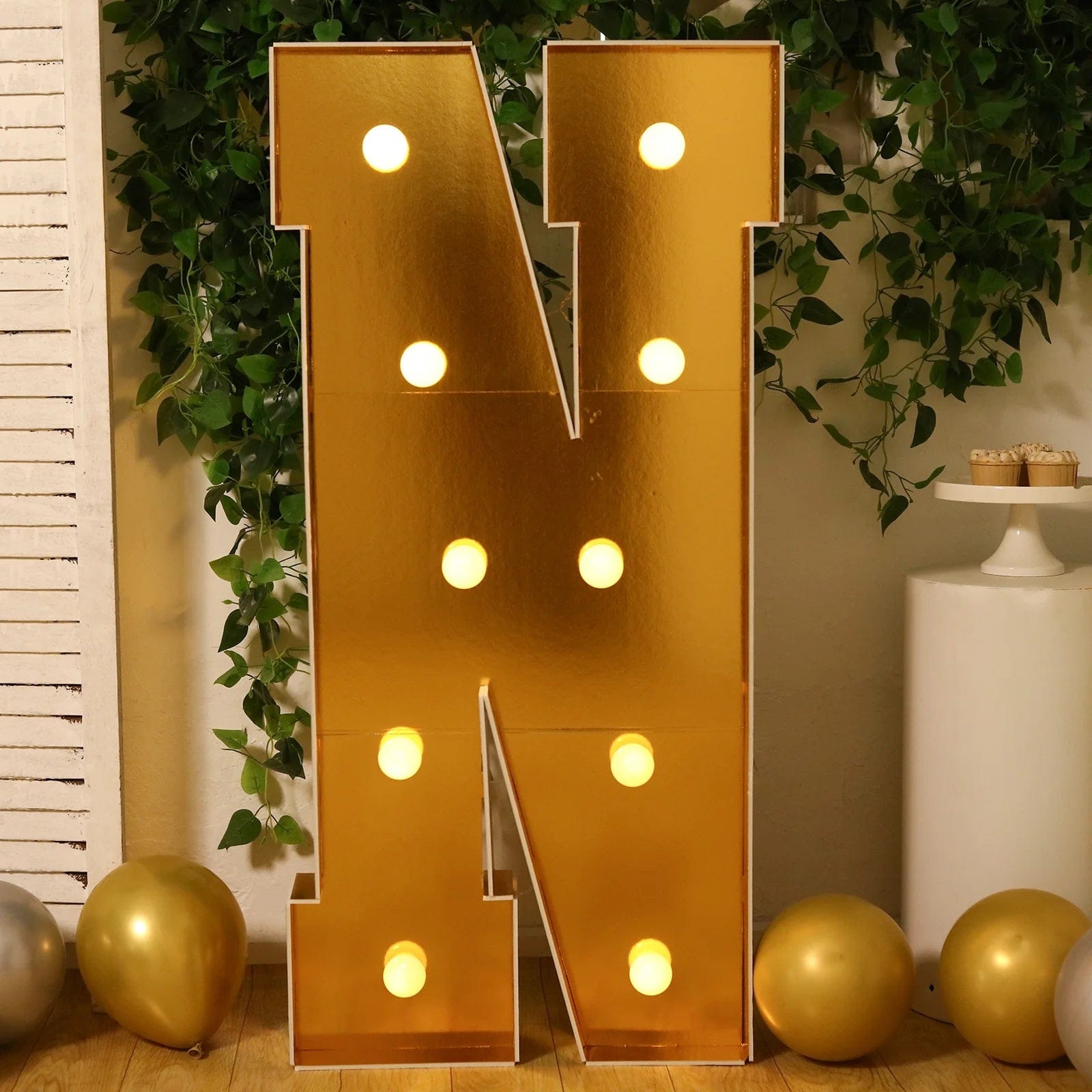 Gold 4ft Lighted Pre-Cut Foam Board LED Marquee Letter