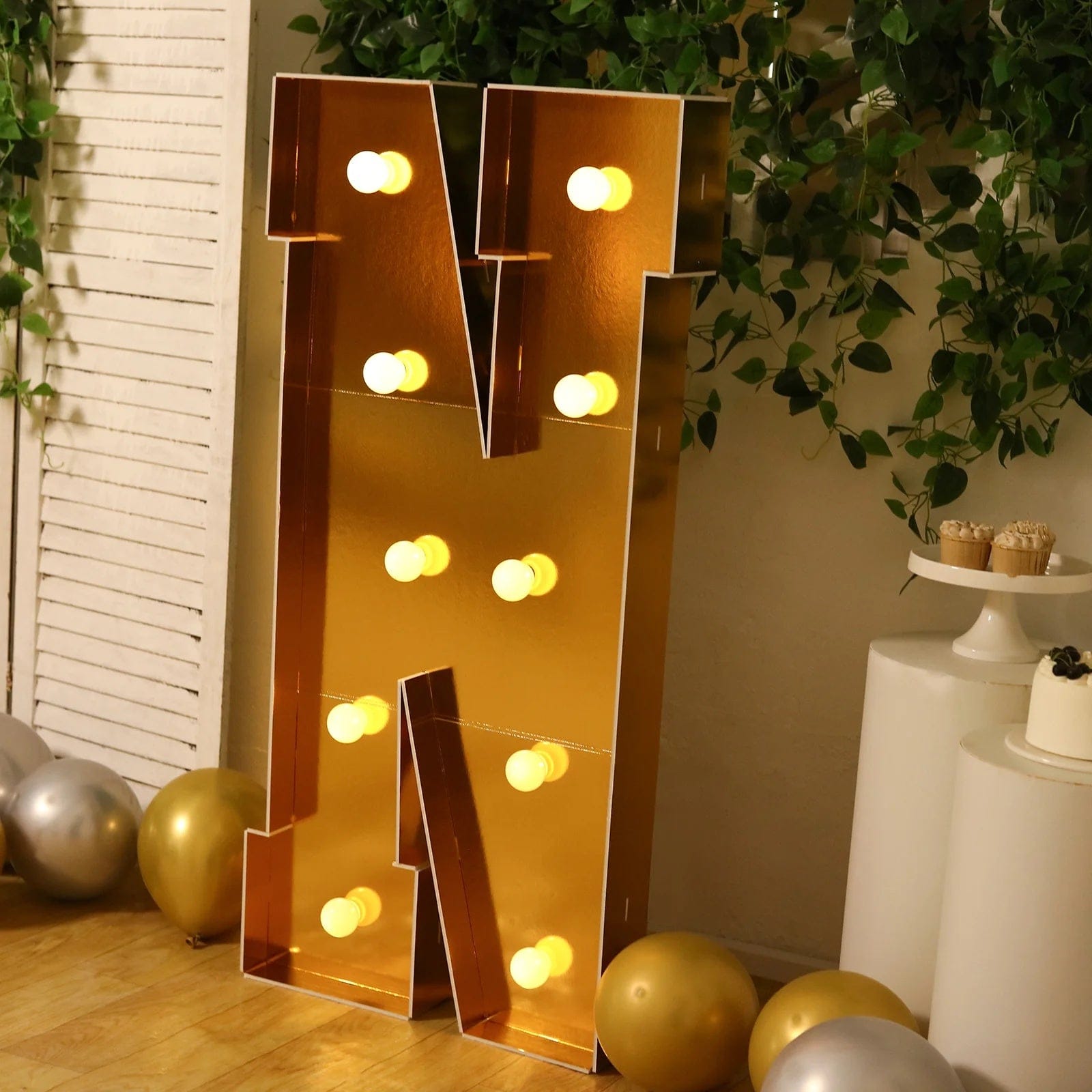 Gold 4ft Lighted Pre-Cut Foam Board LED Marquee Letter