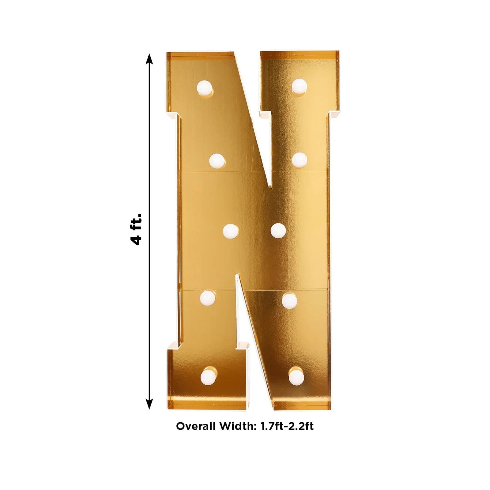 Gold 4ft Lighted Pre-Cut Foam Board LED Marquee Letter