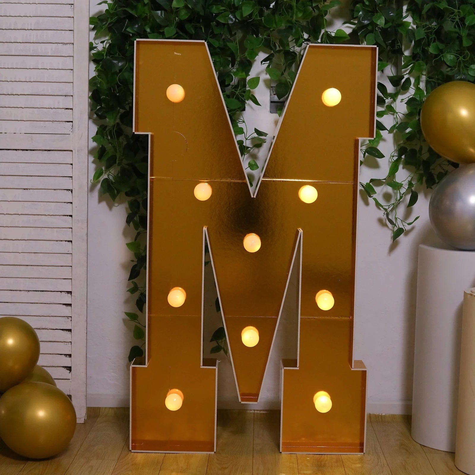 Gold 4ft Lighted Pre-Cut Foam Board LED Marquee Letter