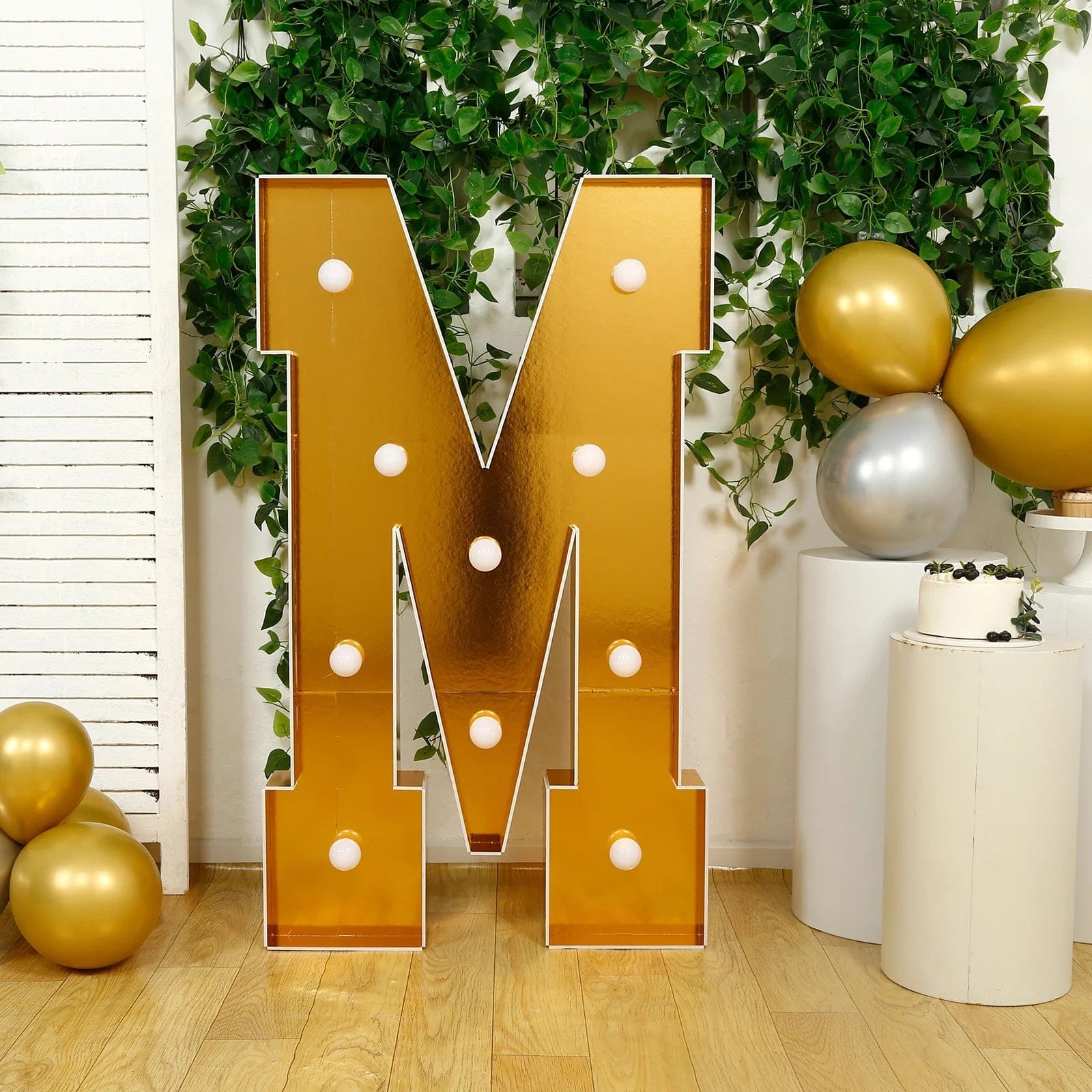 Gold 4ft Lighted Pre-Cut Foam Board LED Marquee Letter