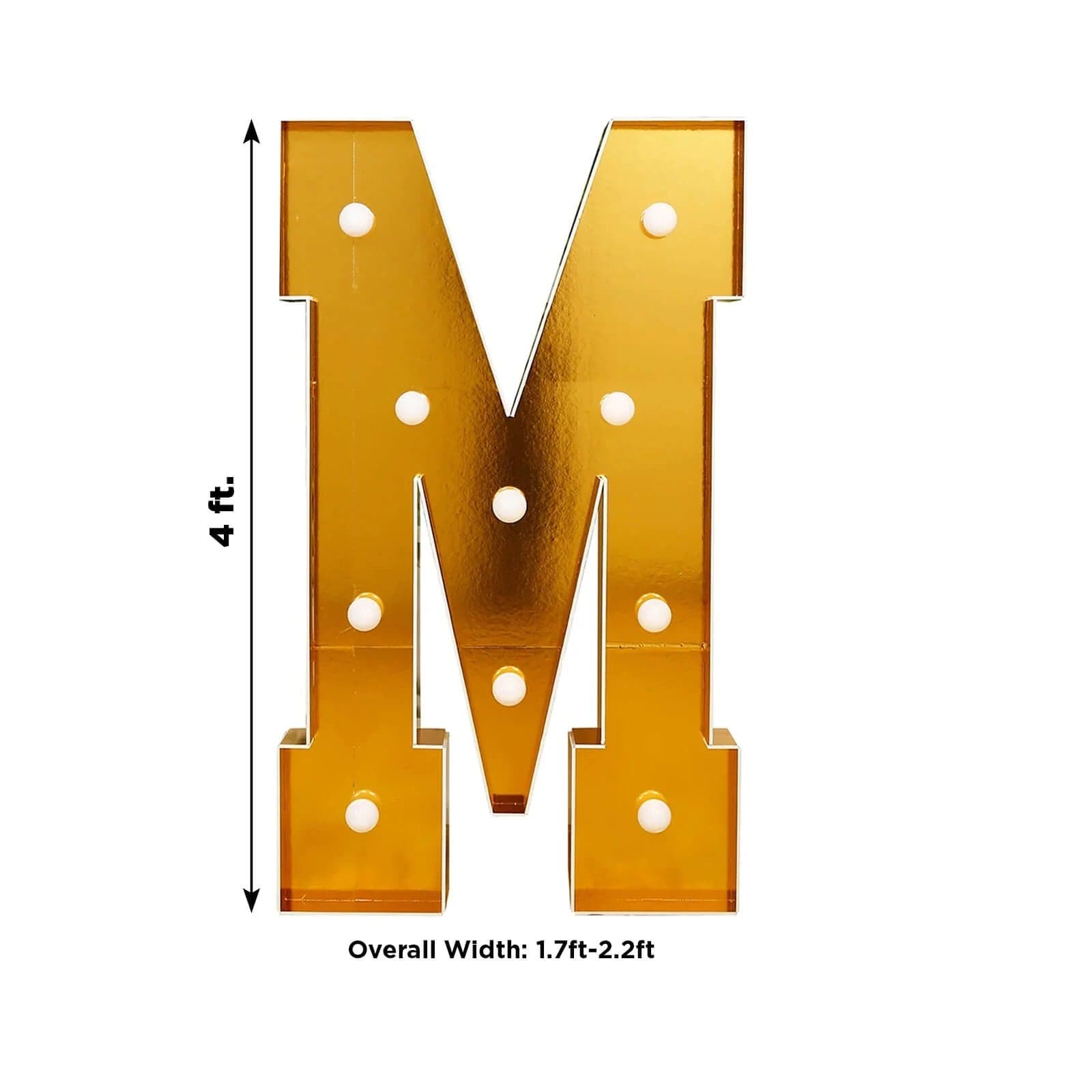 Gold 4ft Lighted Pre-Cut Foam Board LED Marquee Letter