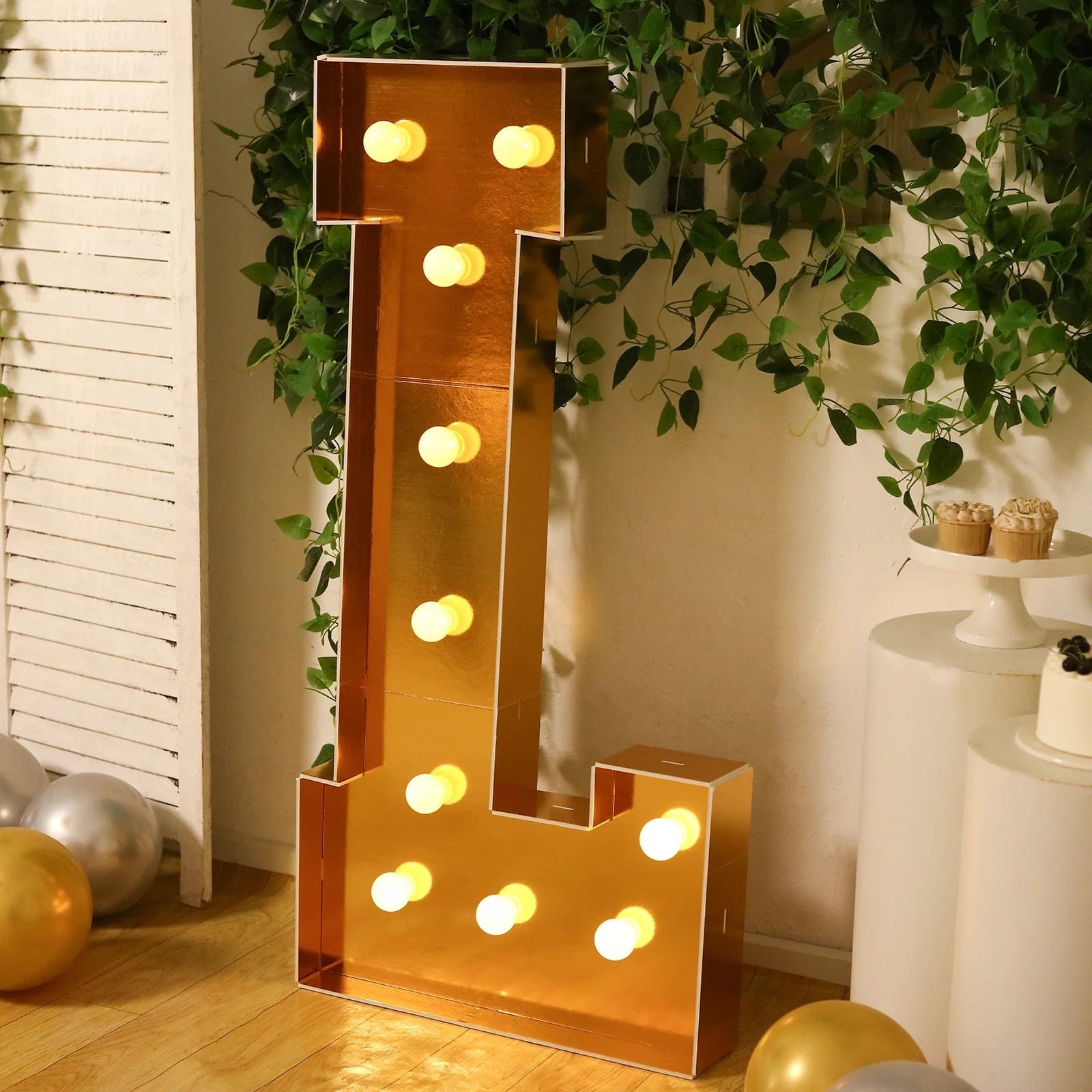 Gold 4ft Lighted Pre-Cut Foam Board LED Marquee Letter