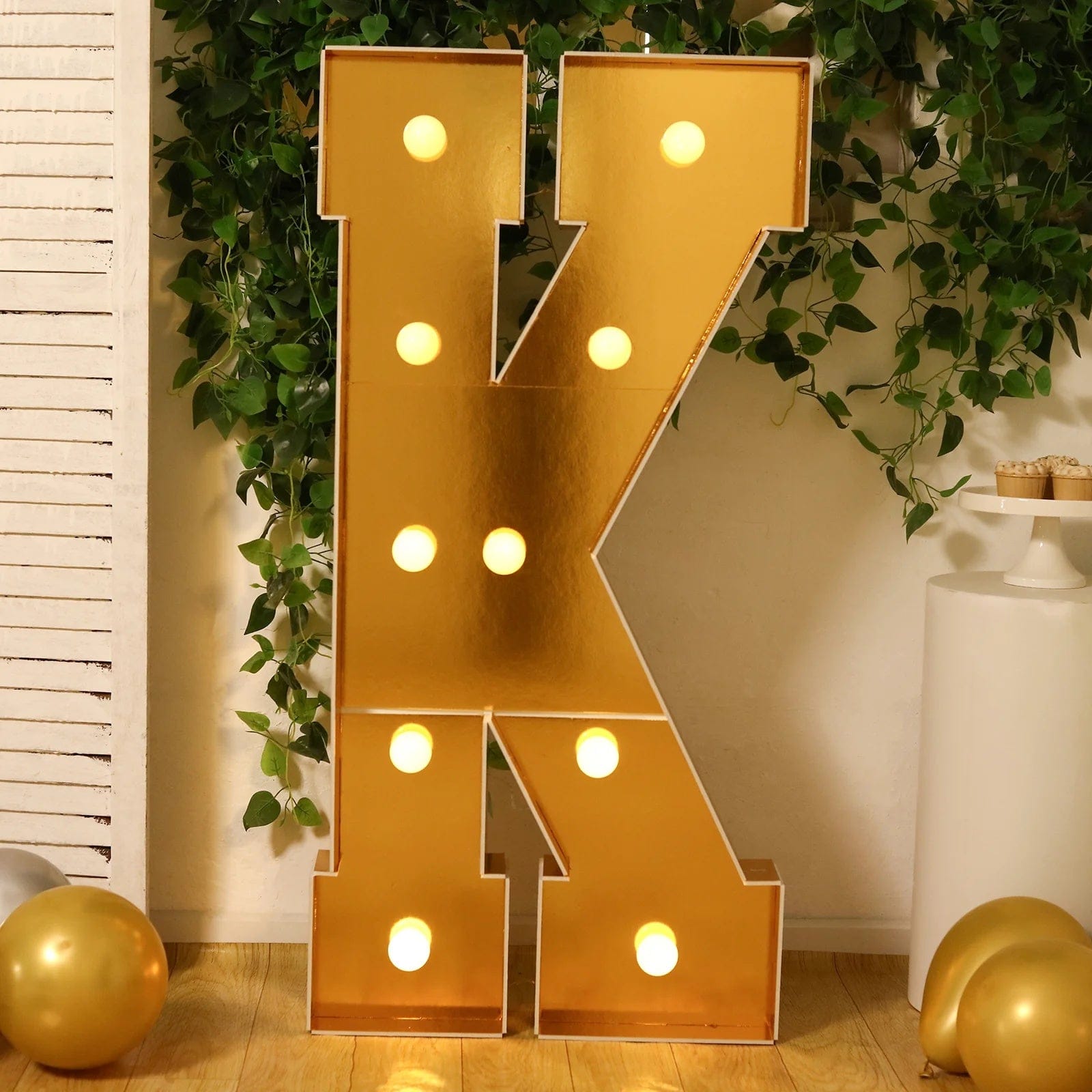 Gold 4ft Lighted Pre-Cut Foam Board LED Marquee Letter