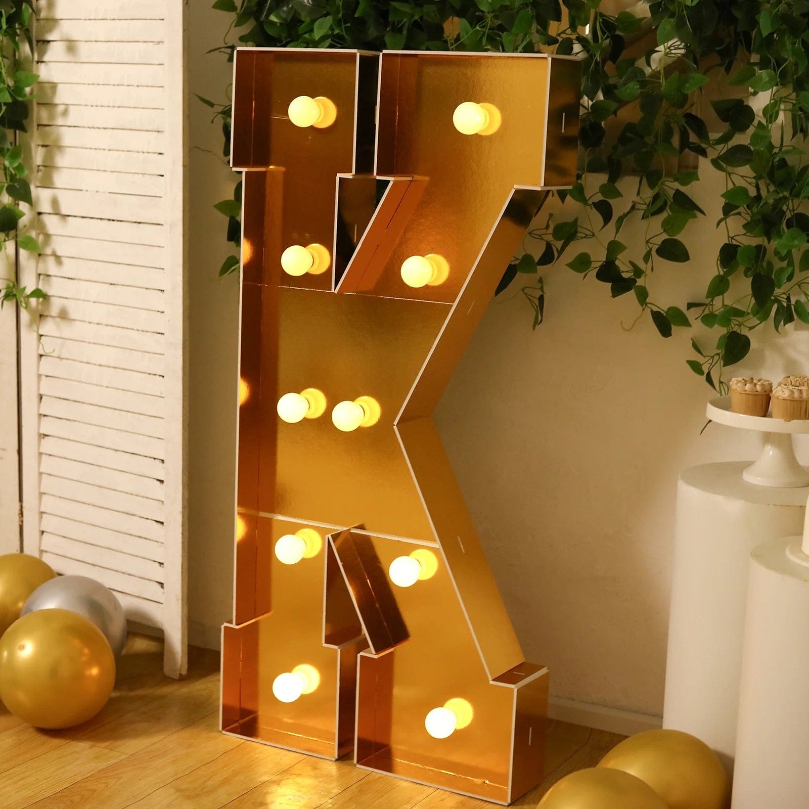 Gold 4ft Lighted Pre-Cut Foam Board LED Marquee Letter