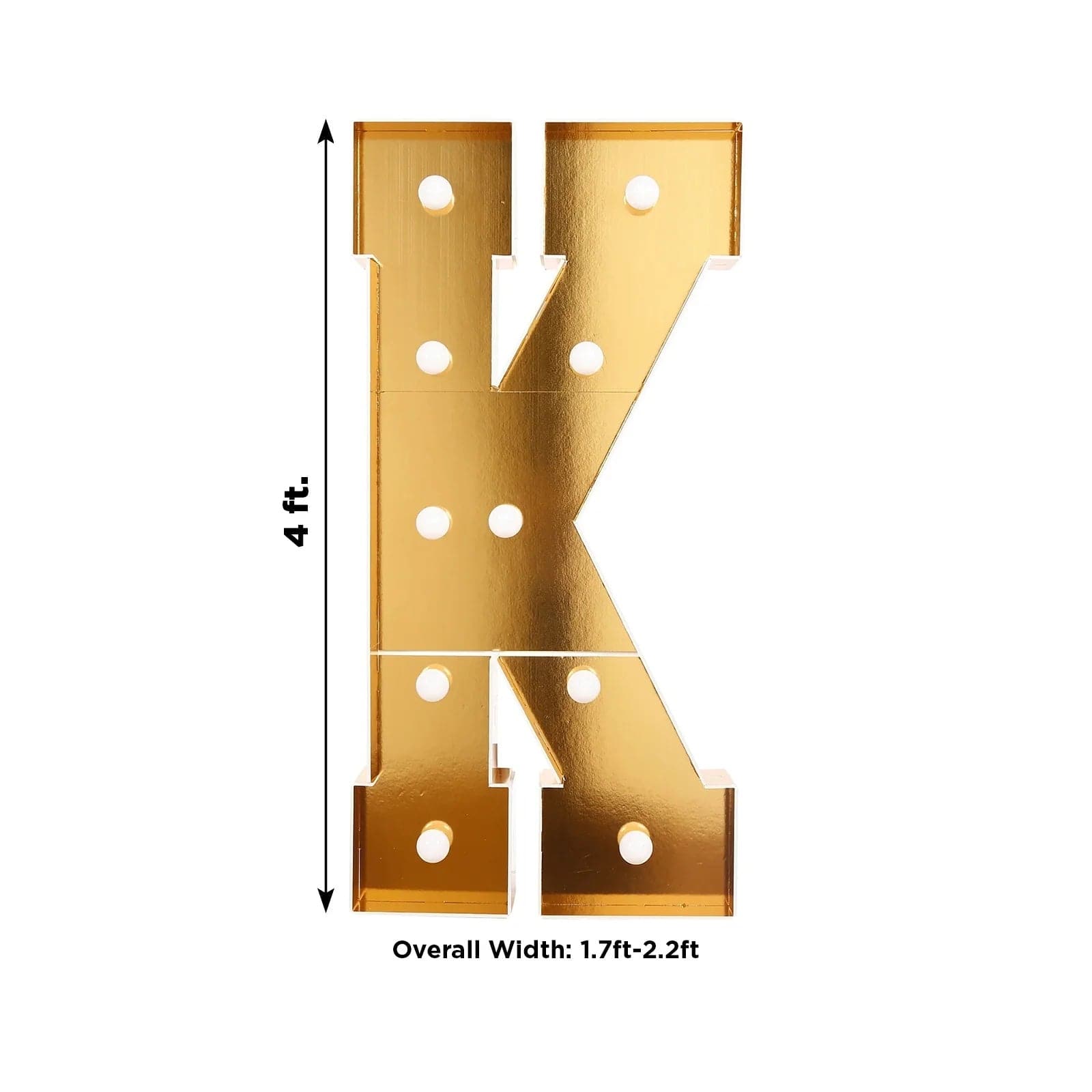 Gold 4ft Lighted Pre-Cut Foam Board LED Marquee Letter