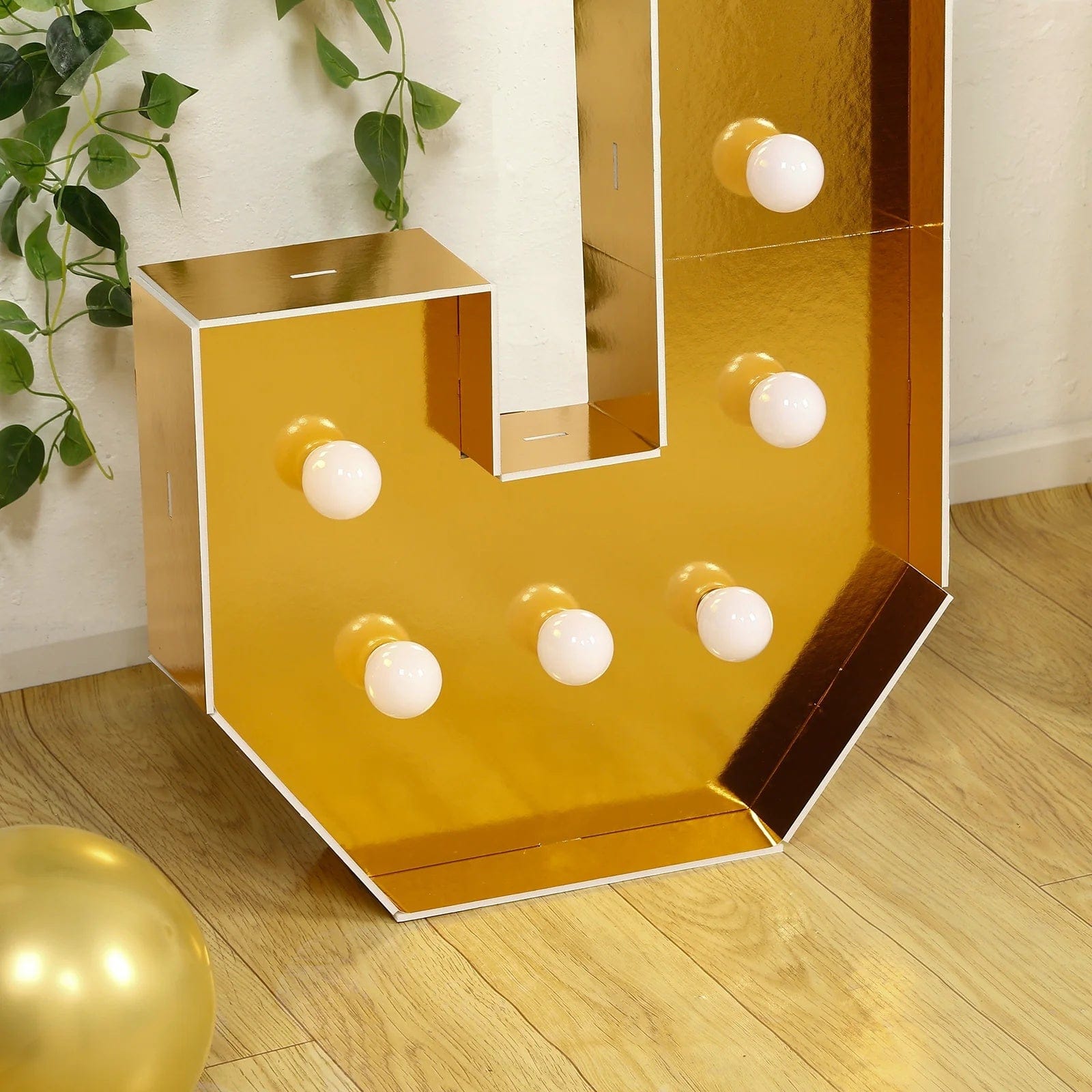 Gold 4ft Lighted Pre-Cut Foam Board LED Marquee Letter