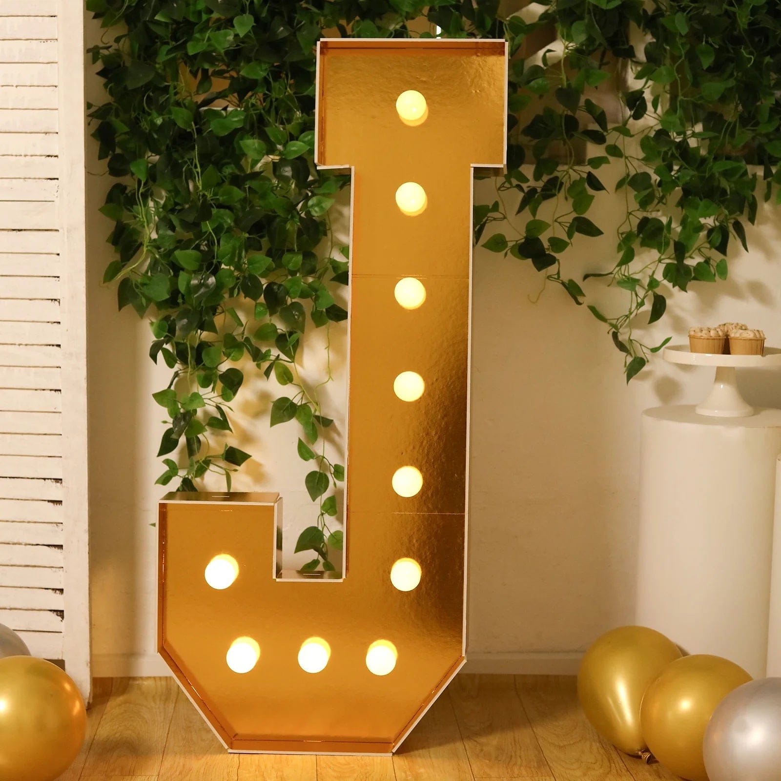 Gold 4ft Lighted Pre-Cut Foam Board LED Marquee Letter