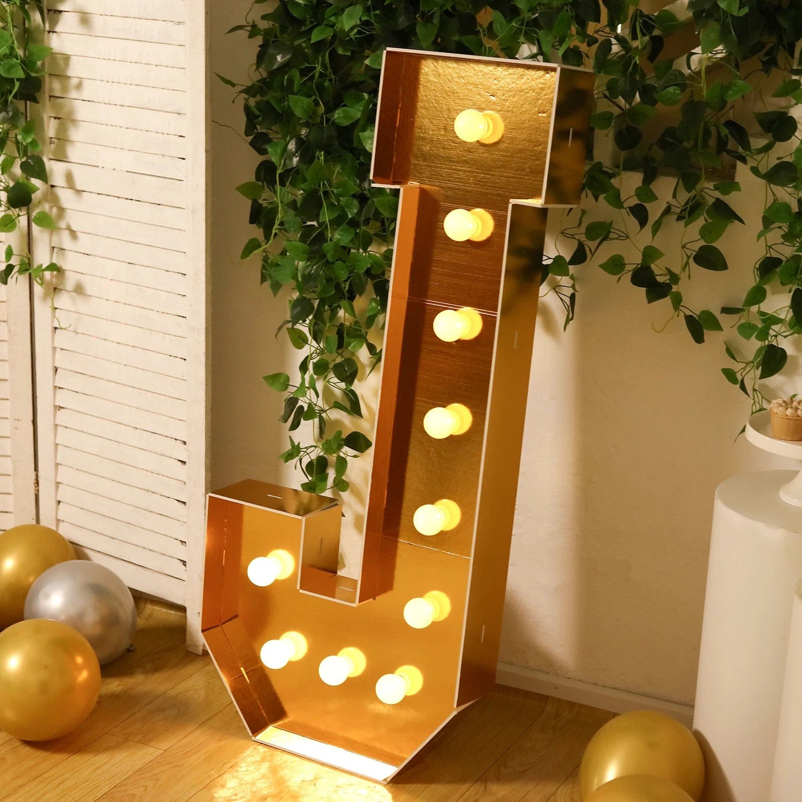 Gold 4ft Lighted Pre-Cut Foam Board LED Marquee Letter