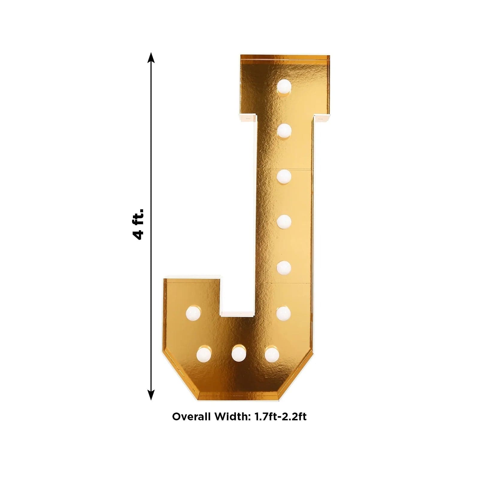 Gold 4ft Lighted Pre-Cut Foam Board LED Marquee Letter