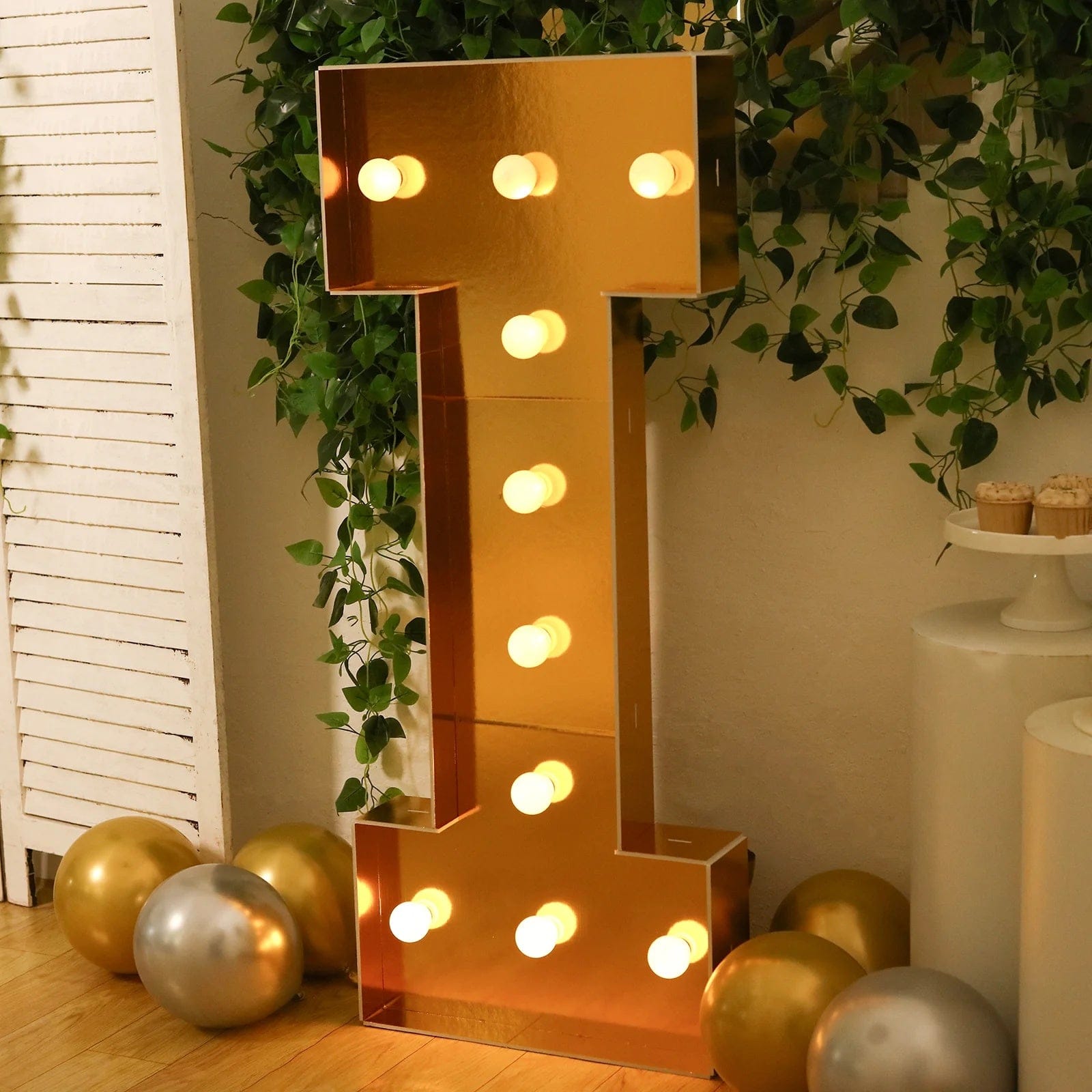 Gold 4ft Lighted Pre-Cut Foam Board LED Marquee Letter