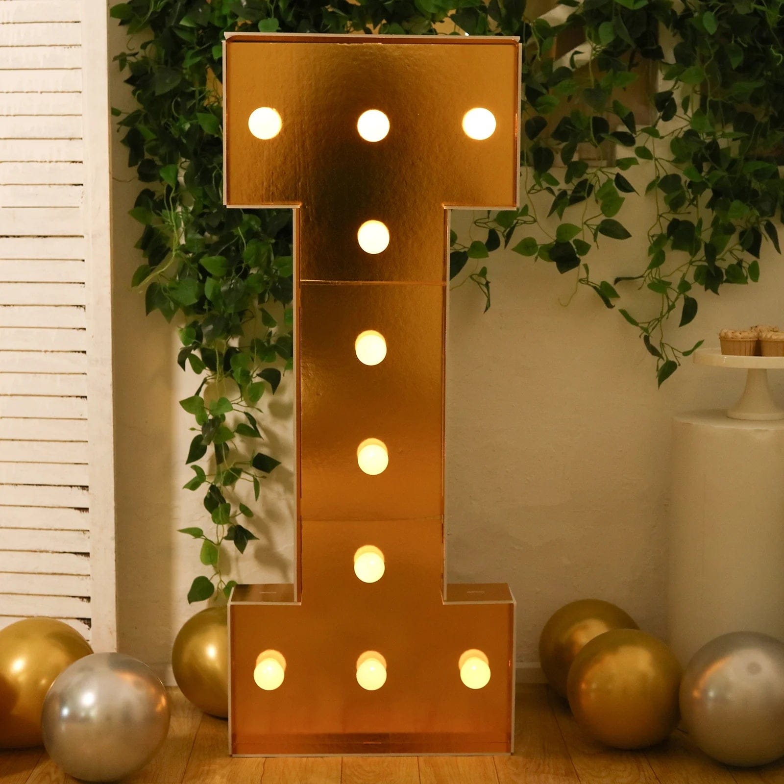 Gold 4ft Lighted Pre-Cut Foam Board LED Marquee Letter
