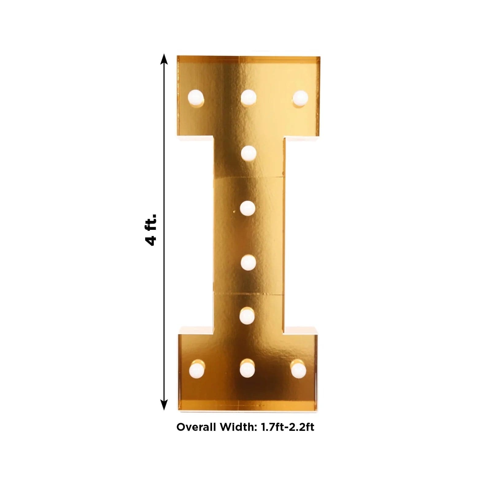 Gold 4ft Lighted Pre-Cut Foam Board LED Marquee Letter