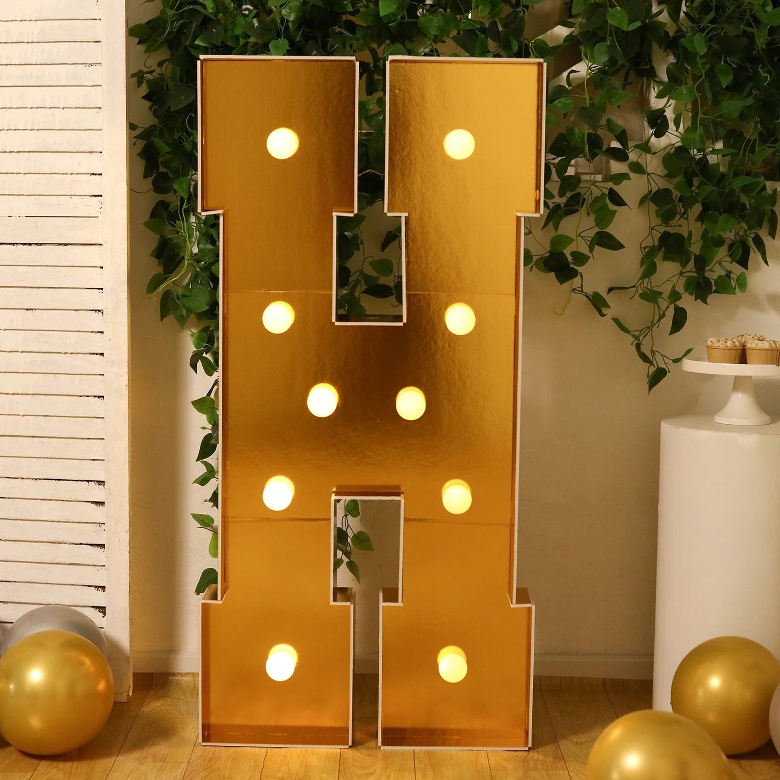 Gold 4ft Lighted Pre-Cut Foam Board LED Marquee Letter