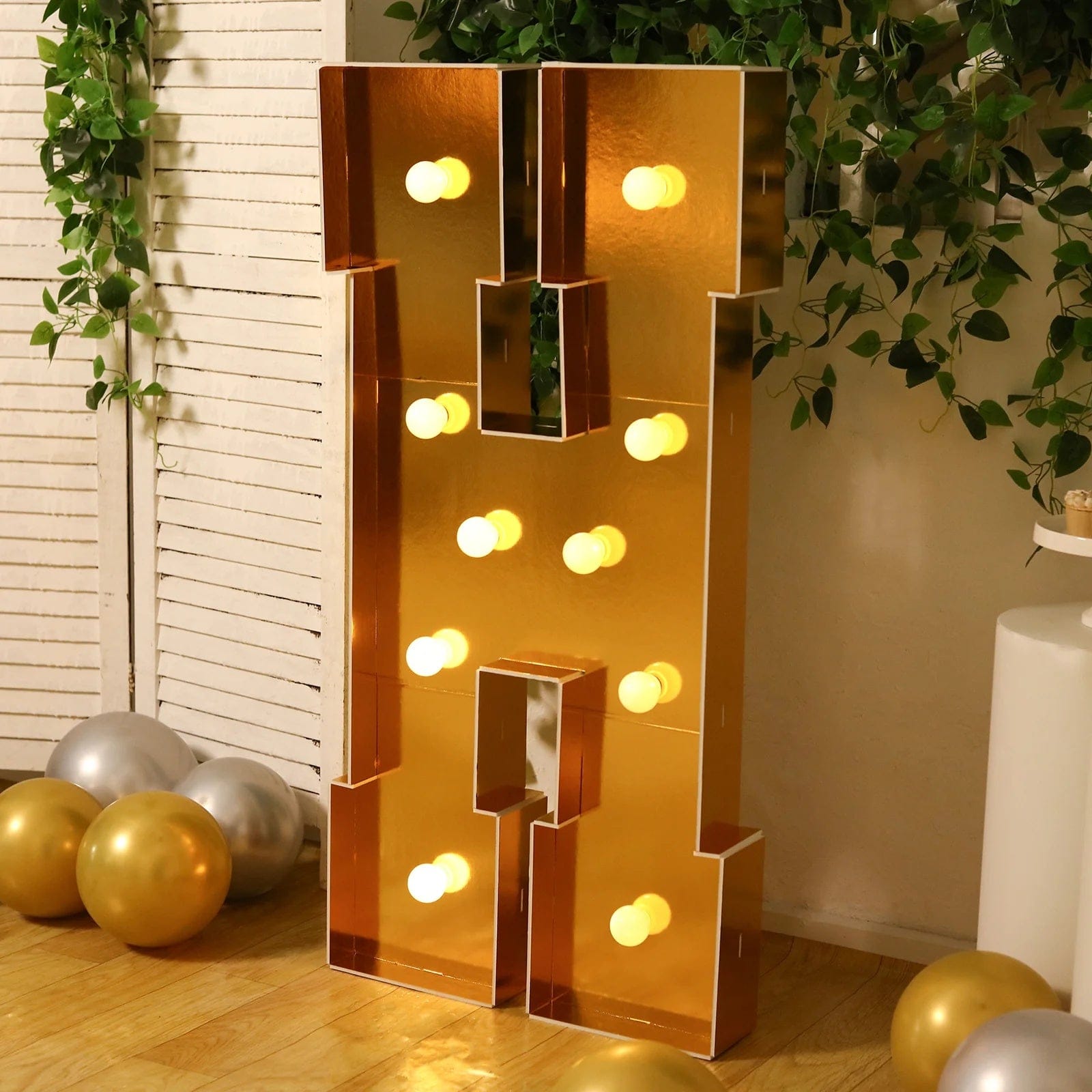 Gold 4ft Lighted Pre-Cut Foam Board LED Marquee Letter
