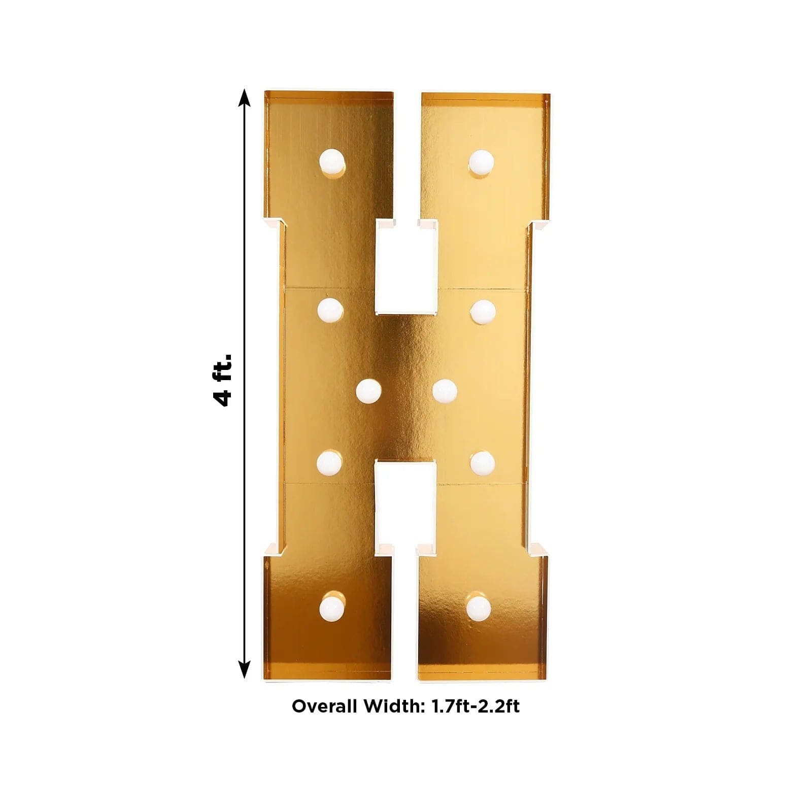 Gold 4ft Lighted Pre-Cut Foam Board LED Marquee Letter