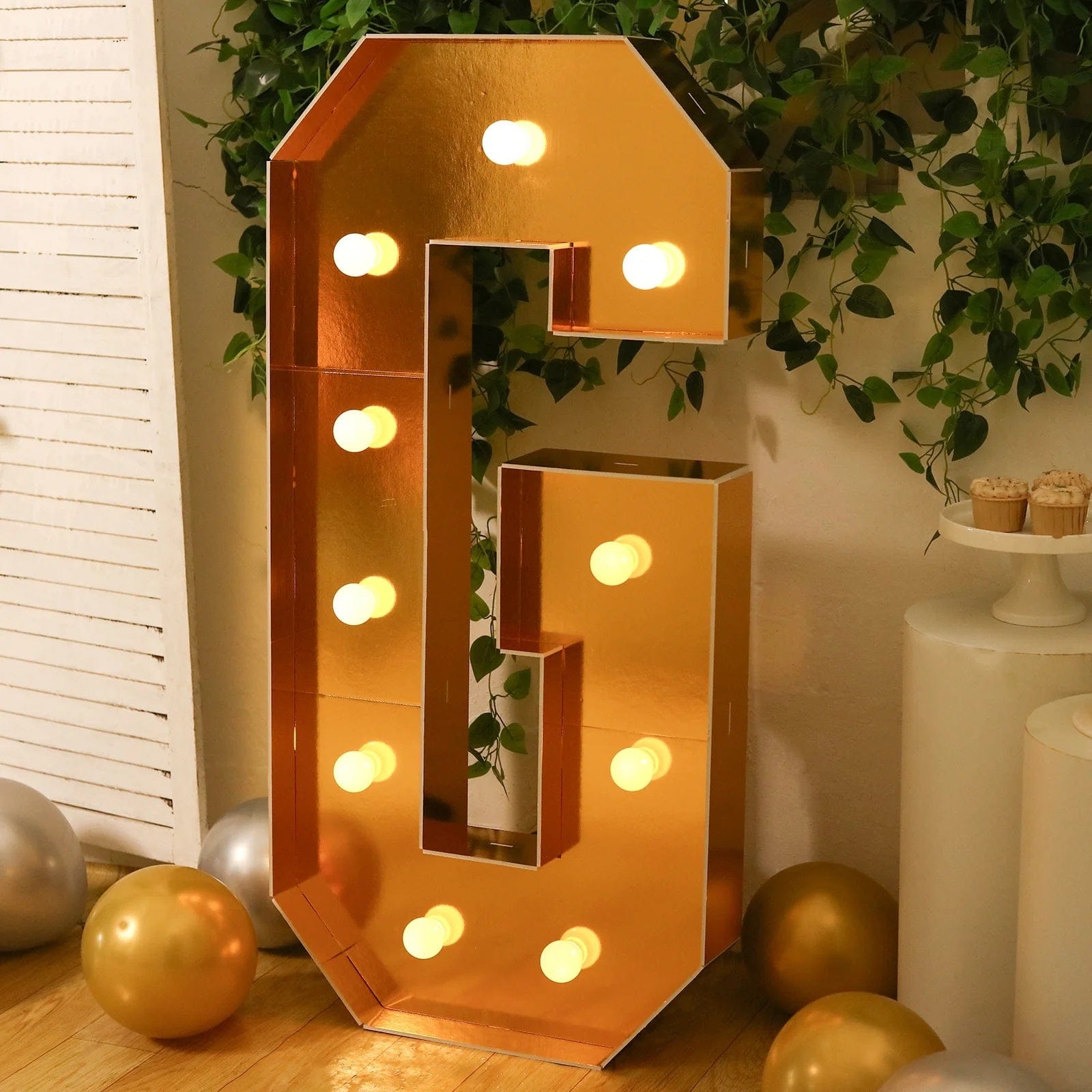 Gold 4ft Lighted Pre-Cut Foam Board LED Marquee Letter