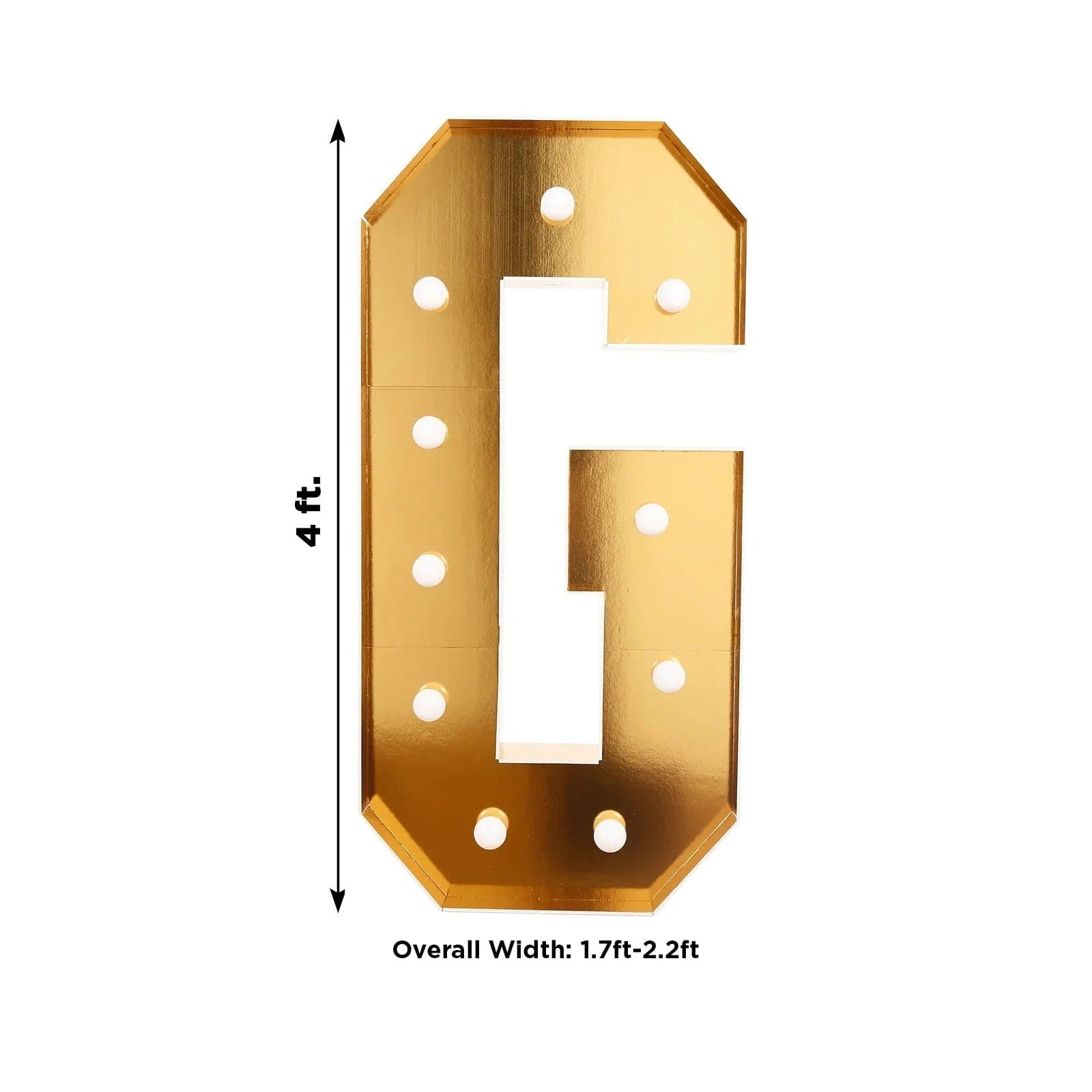 Gold 4ft Lighted Pre-Cut Foam Board LED Marquee Letter