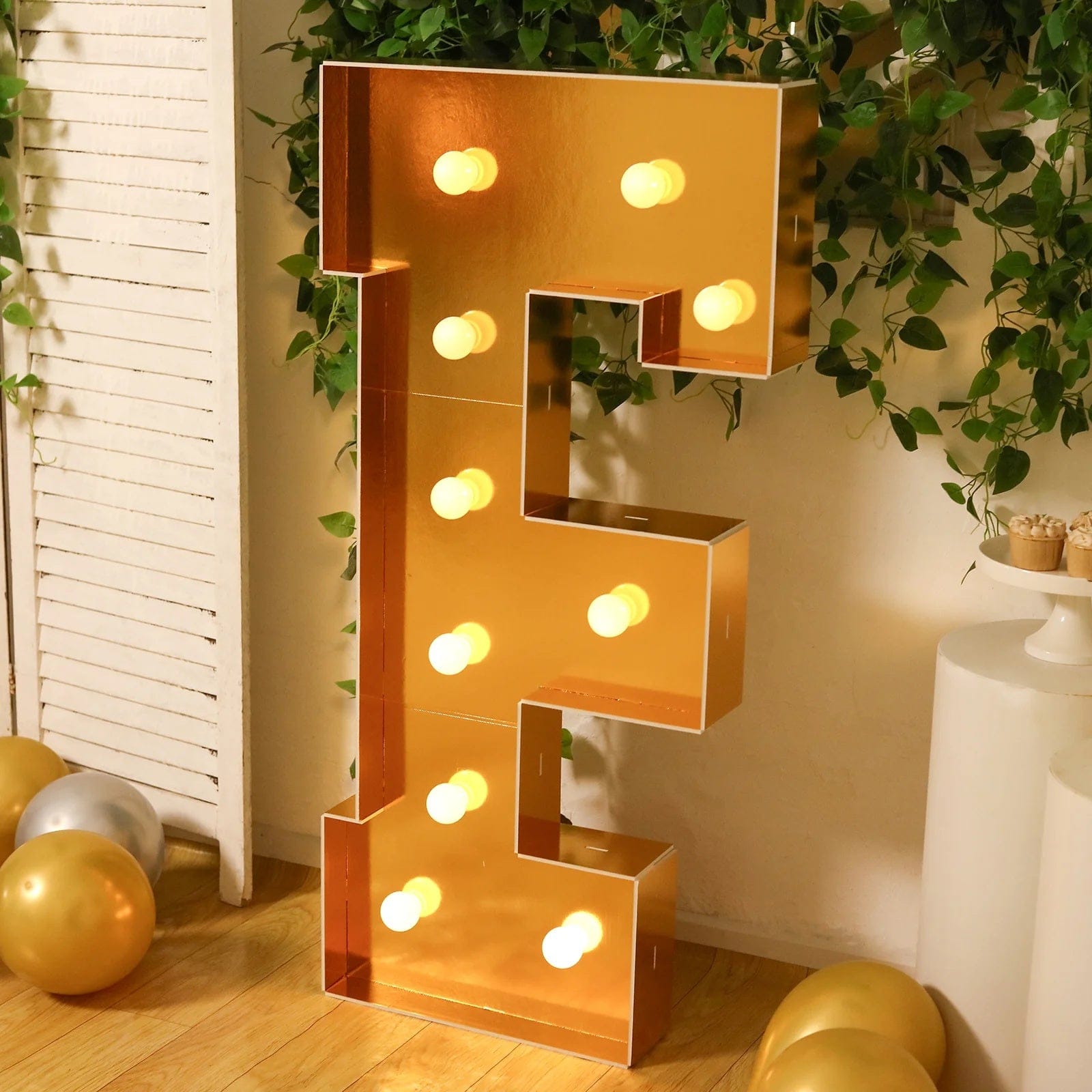 Gold 4ft Lighted Pre-Cut Foam Board LED Marquee Letter