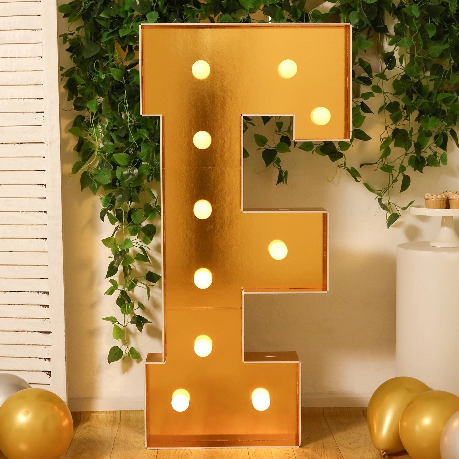 Gold 4ft Lighted Pre-Cut Foam Board LED Marquee Letter