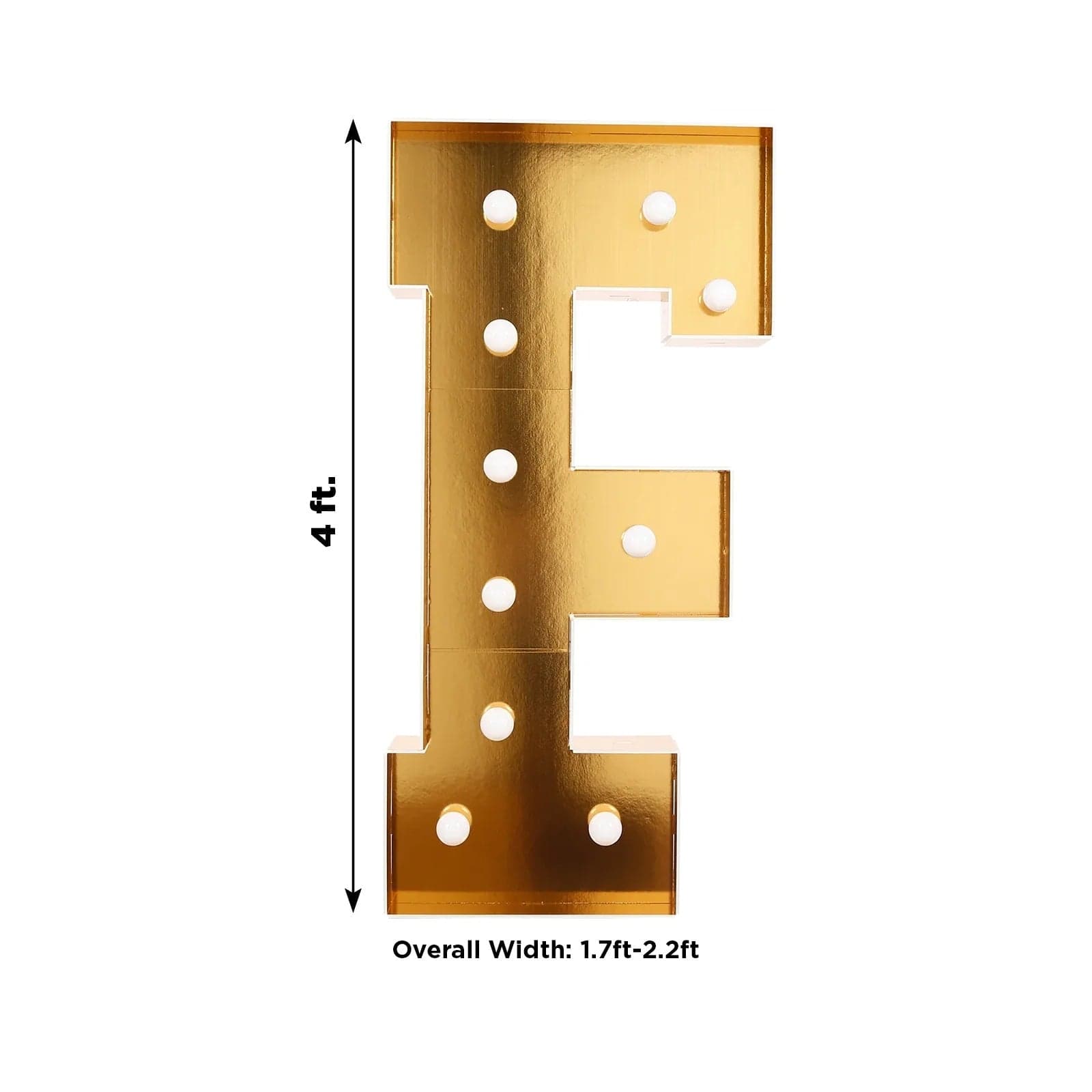 Gold 4ft Lighted Pre-Cut Foam Board LED Marquee Letter