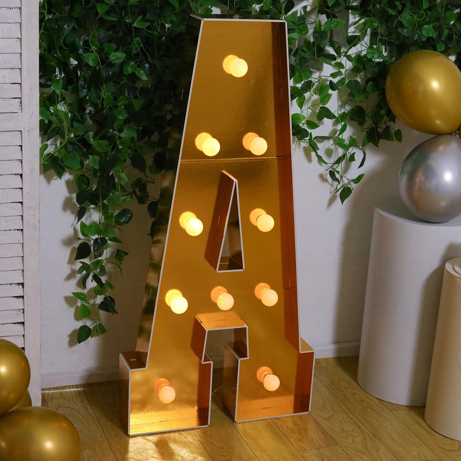 Gold 4ft Lighted Pre-Cut Foam Board LED Marquee Letter