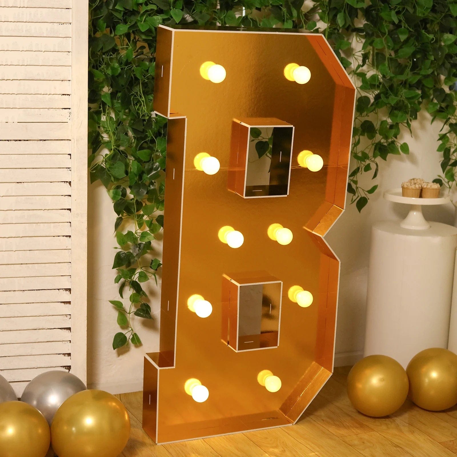 Gold 4ft Lighted Pre-Cut Foam Board LED Marquee Letter