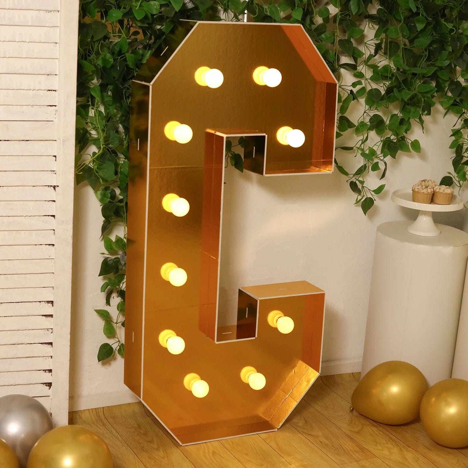 Gold 4ft Lighted Pre-Cut Foam Board LED Marquee Letter