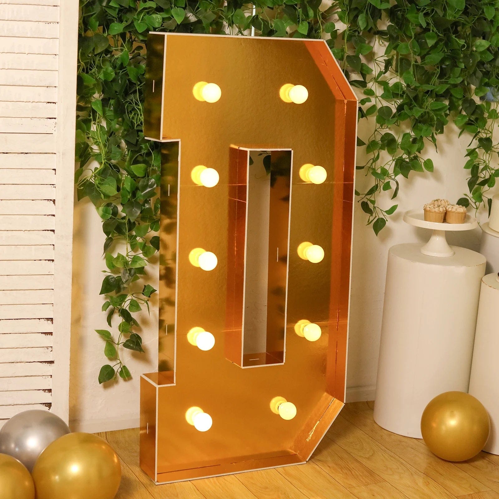 Gold 4ft Lighted Pre-Cut Foam Board LED Marquee Letter
