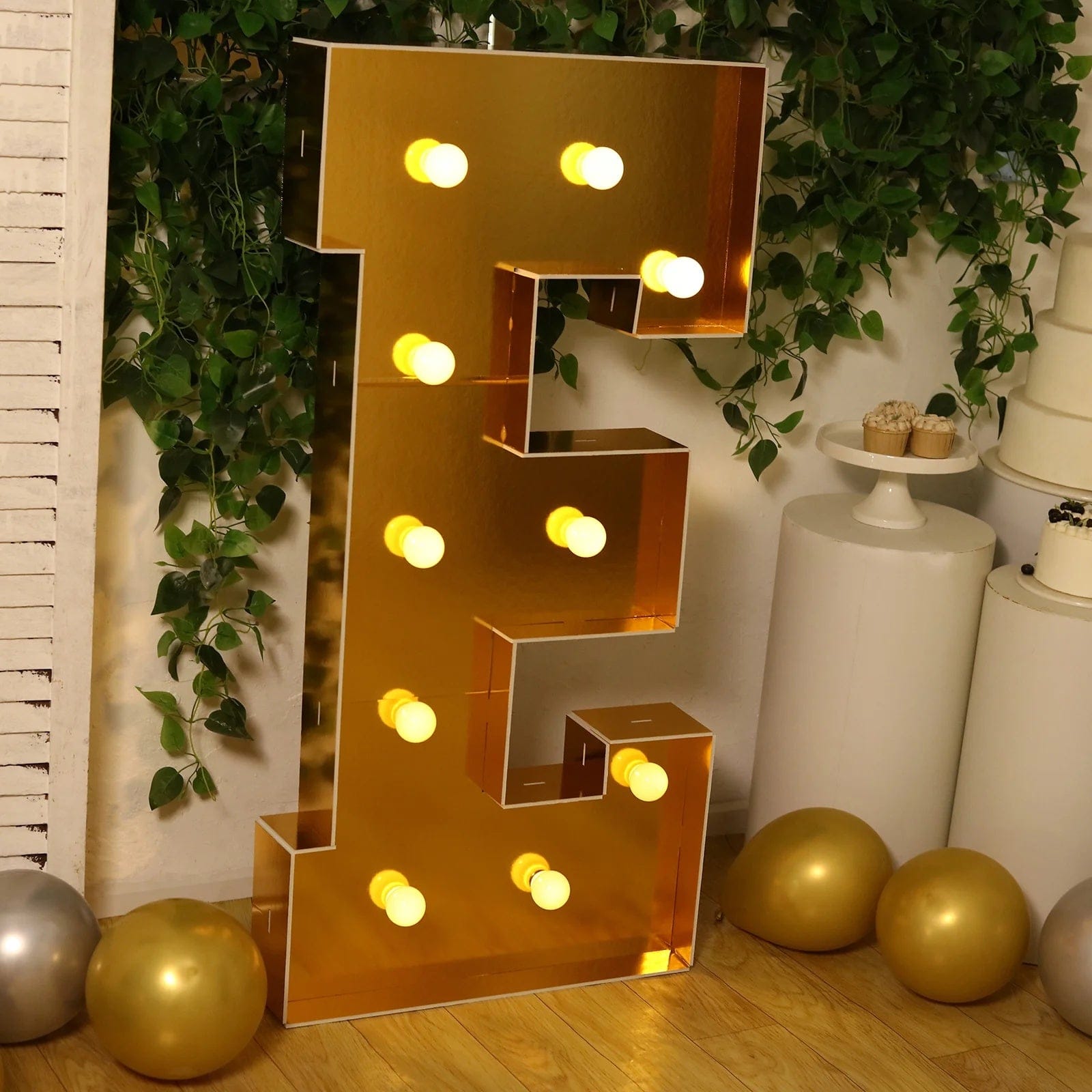 Gold 4ft Lighted Pre-Cut Foam Board LED Marquee Letter