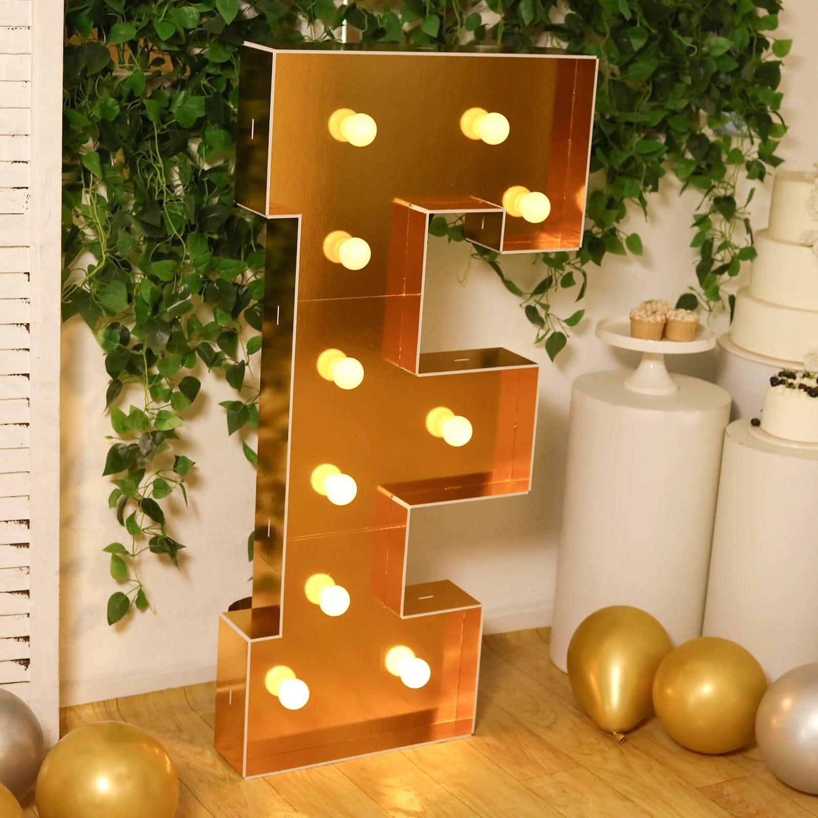 Gold 4ft Lighted Pre-Cut Foam Board LED Marquee Letter