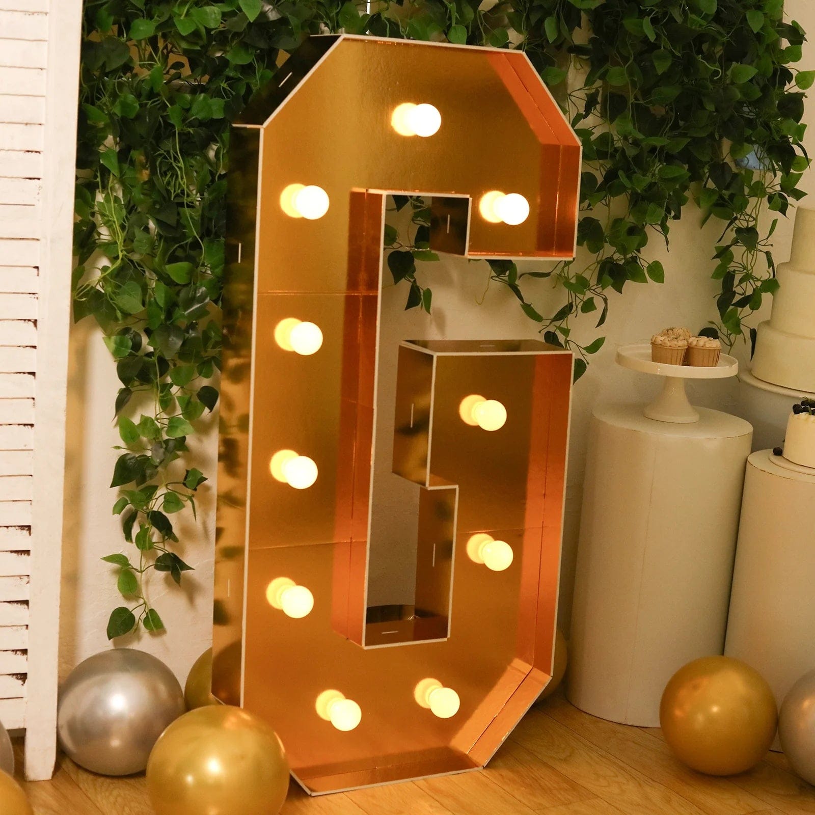 Gold 4ft Lighted Pre-Cut Foam Board LED Marquee Letter