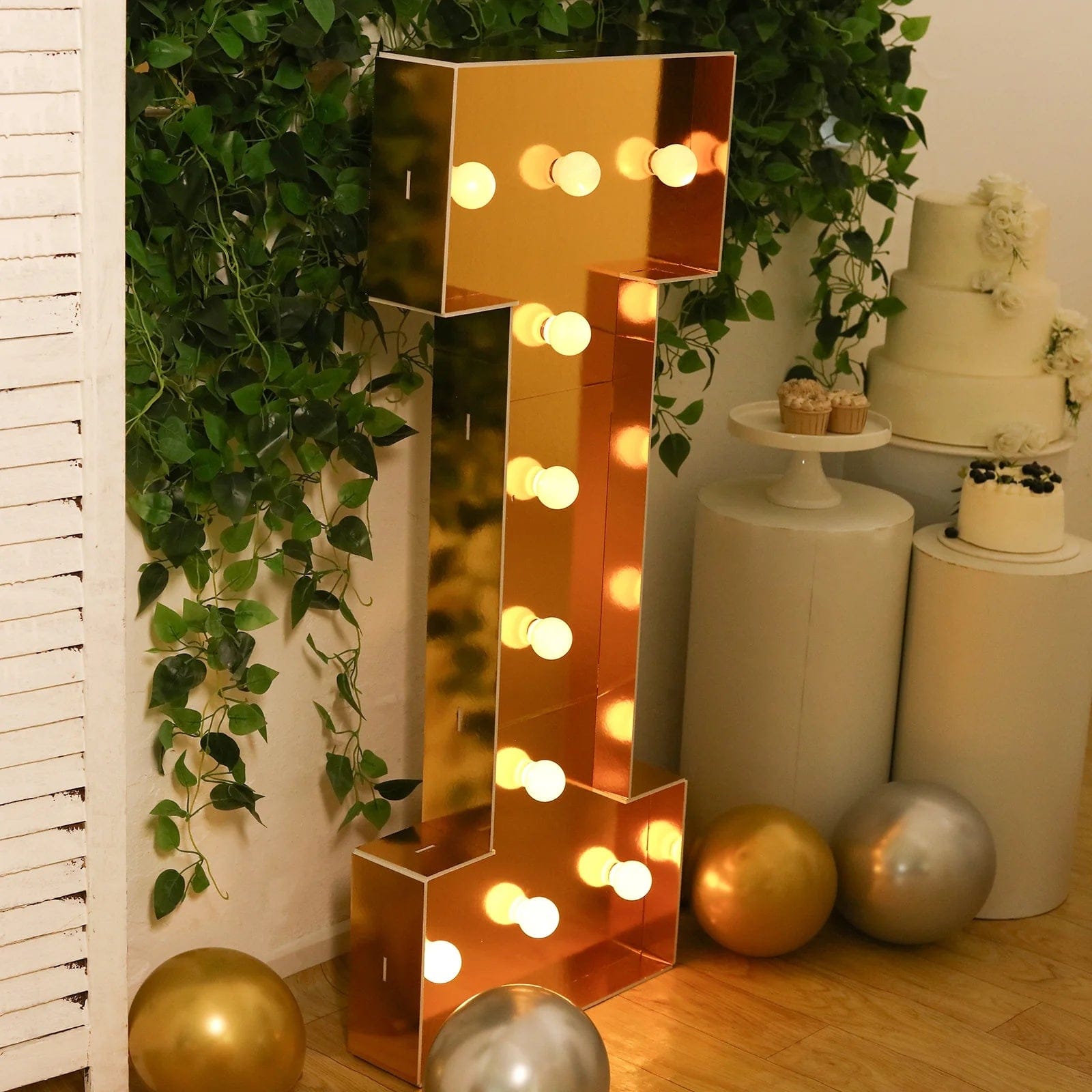 Gold 4ft Lighted Pre-Cut Foam Board LED Marquee Letter