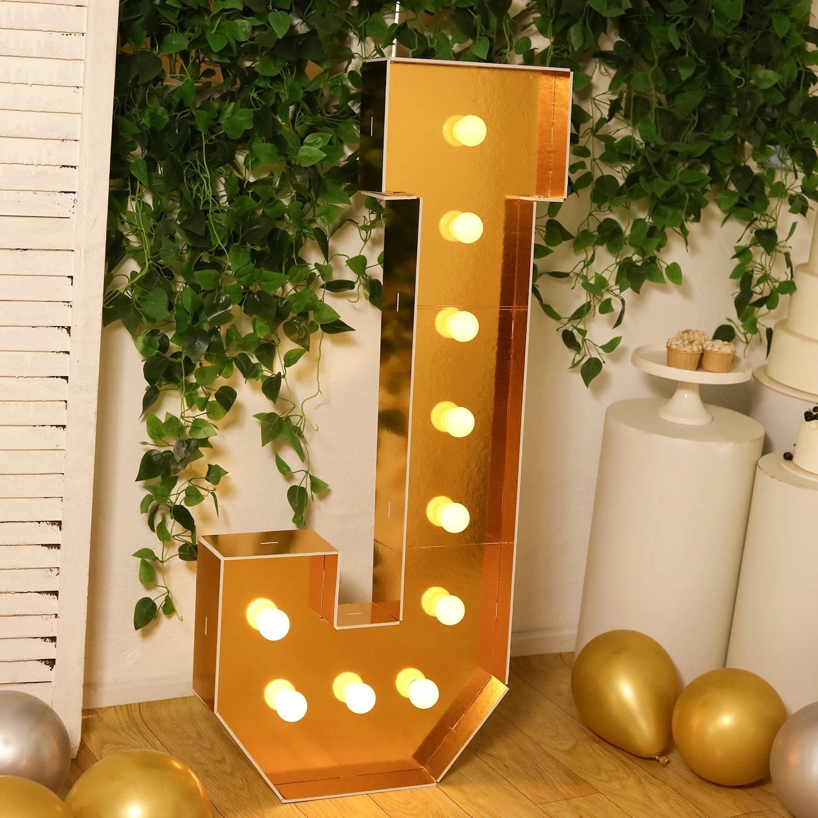 Gold 4ft Lighted Pre-Cut Foam Board LED Marquee Letter