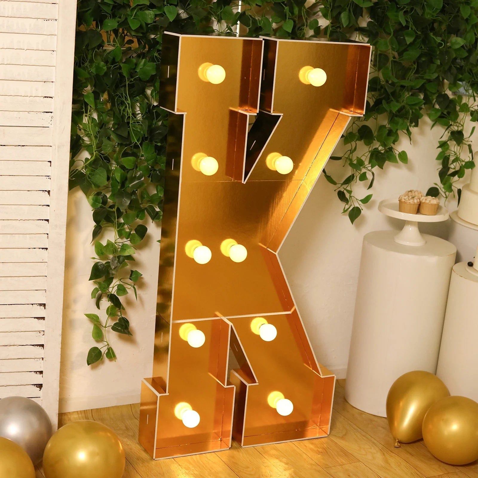 Gold 4ft Lighted Pre-Cut Foam Board LED Marquee Letter