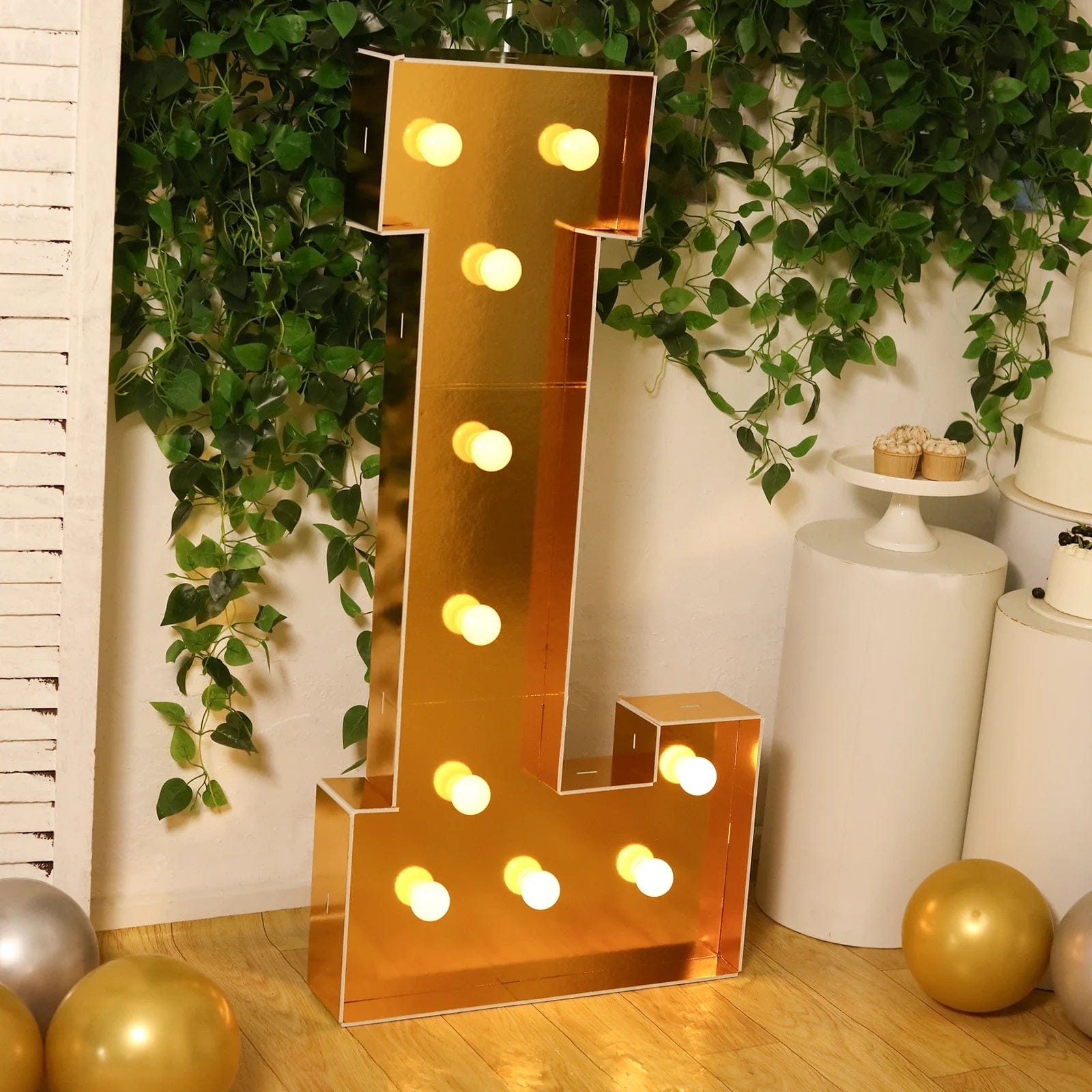 Gold 4ft Lighted Pre-Cut Foam Board LED Marquee Letter