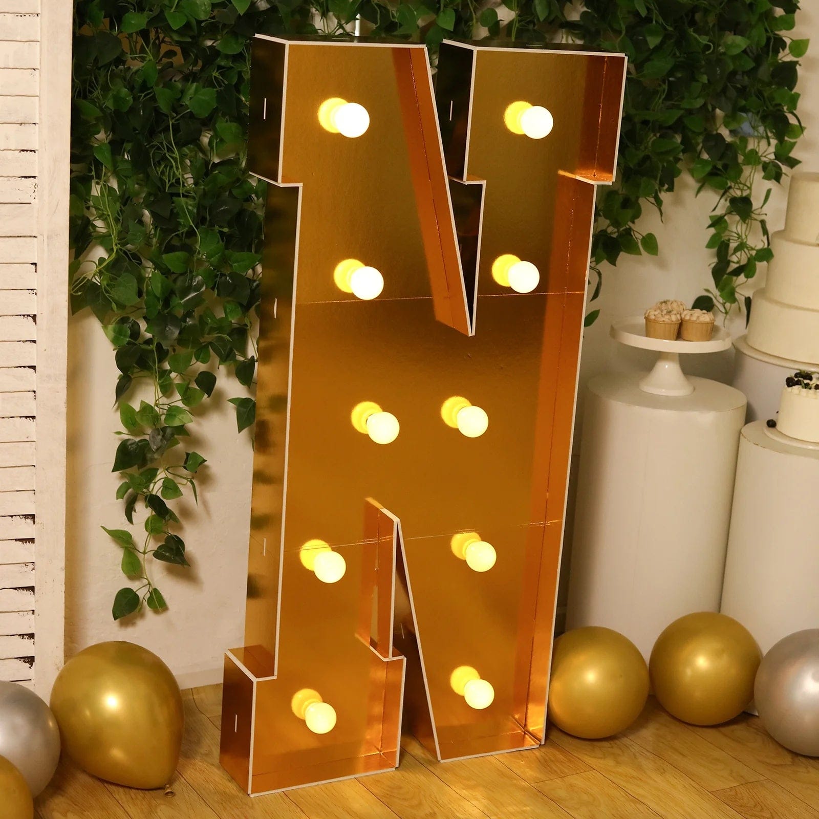 Gold 4ft Lighted Pre-Cut Foam Board LED Marquee Letter