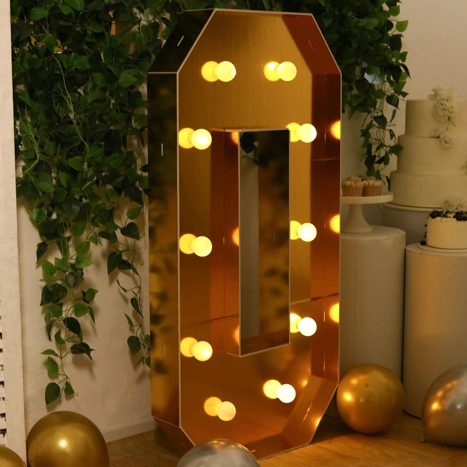 Gold 4ft Lighted Pre-Cut Foam Board LED Marquee Letter