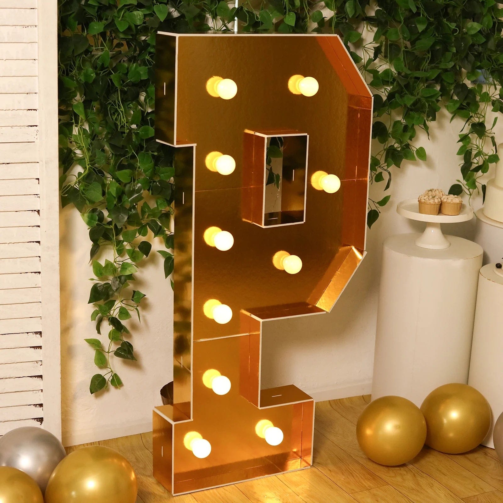 Gold 4ft Lighted Pre-Cut Foam Board LED Marquee Letter