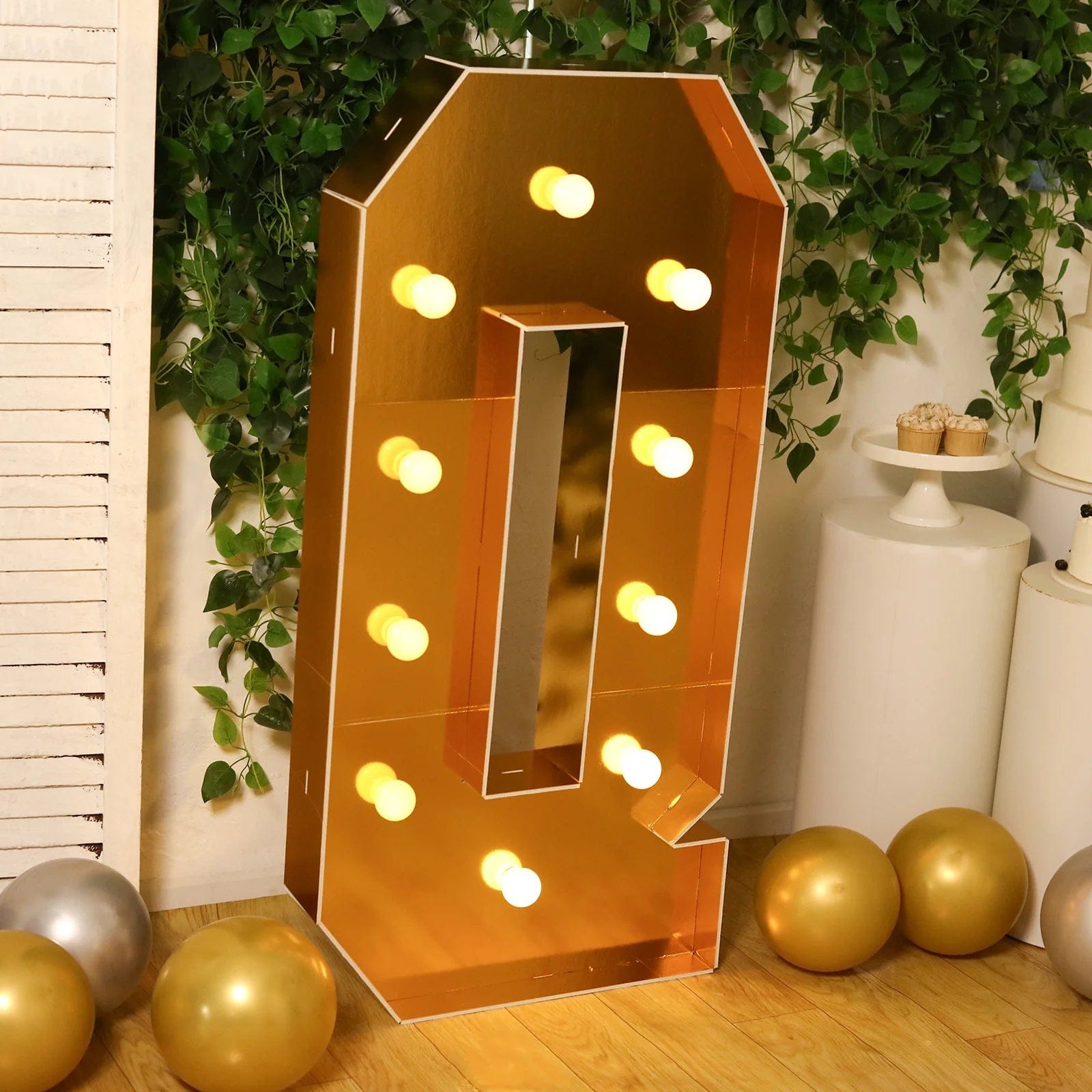 Gold 4ft Lighted Pre-Cut Foam Board LED Marquee Letter
