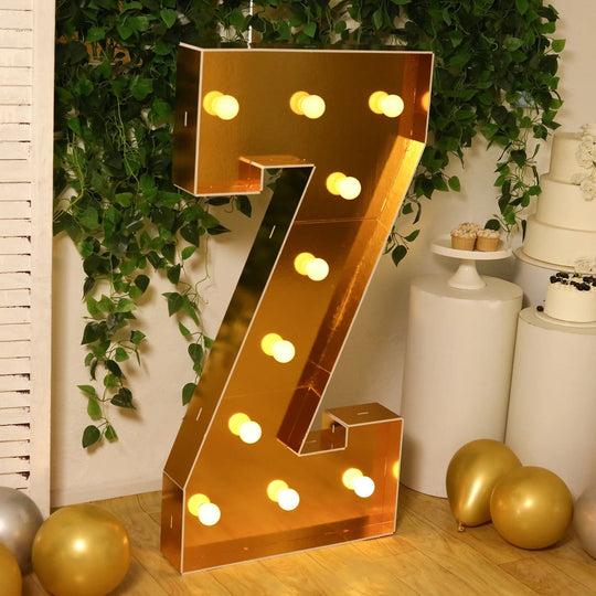 Gold 4ft Lighted Pre-Cut Foam Board LED Marquee Letter