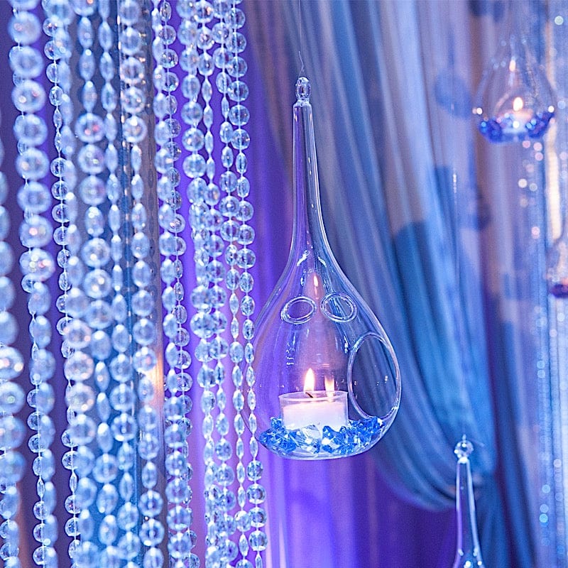 10 feet Clear Acrylic Crystal Beaded Curtain with Polyester Rod Pocket