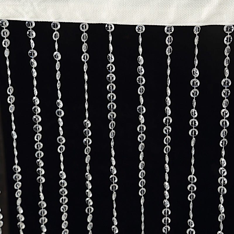 16 feet Clear Acrylic Crystal Beaded Curtain with Polyester Rod Pocket